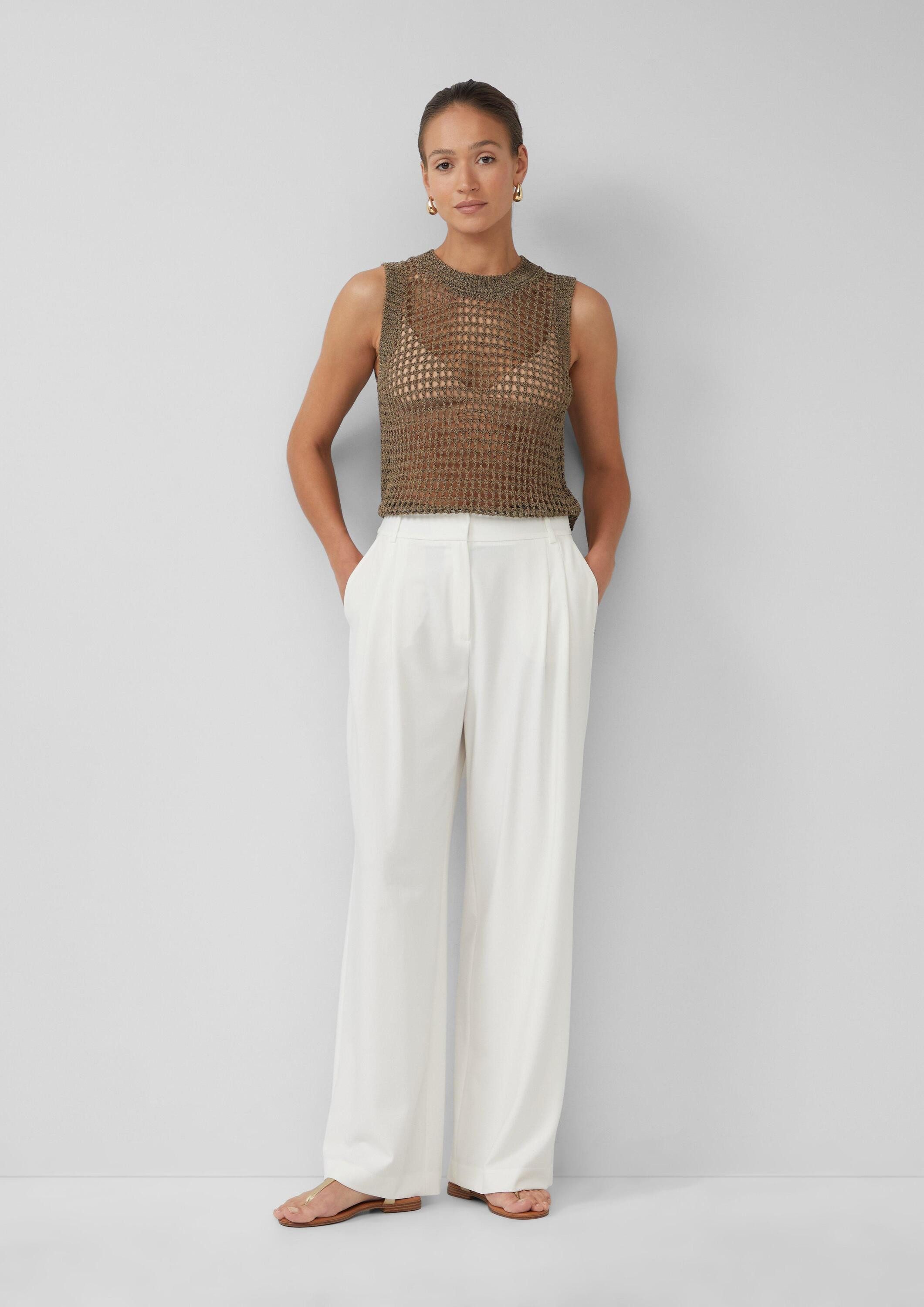 s.Oliver Chinos Hose Hose mit Extra Wide Leg und Crêpe-Struktur günstig online kaufen