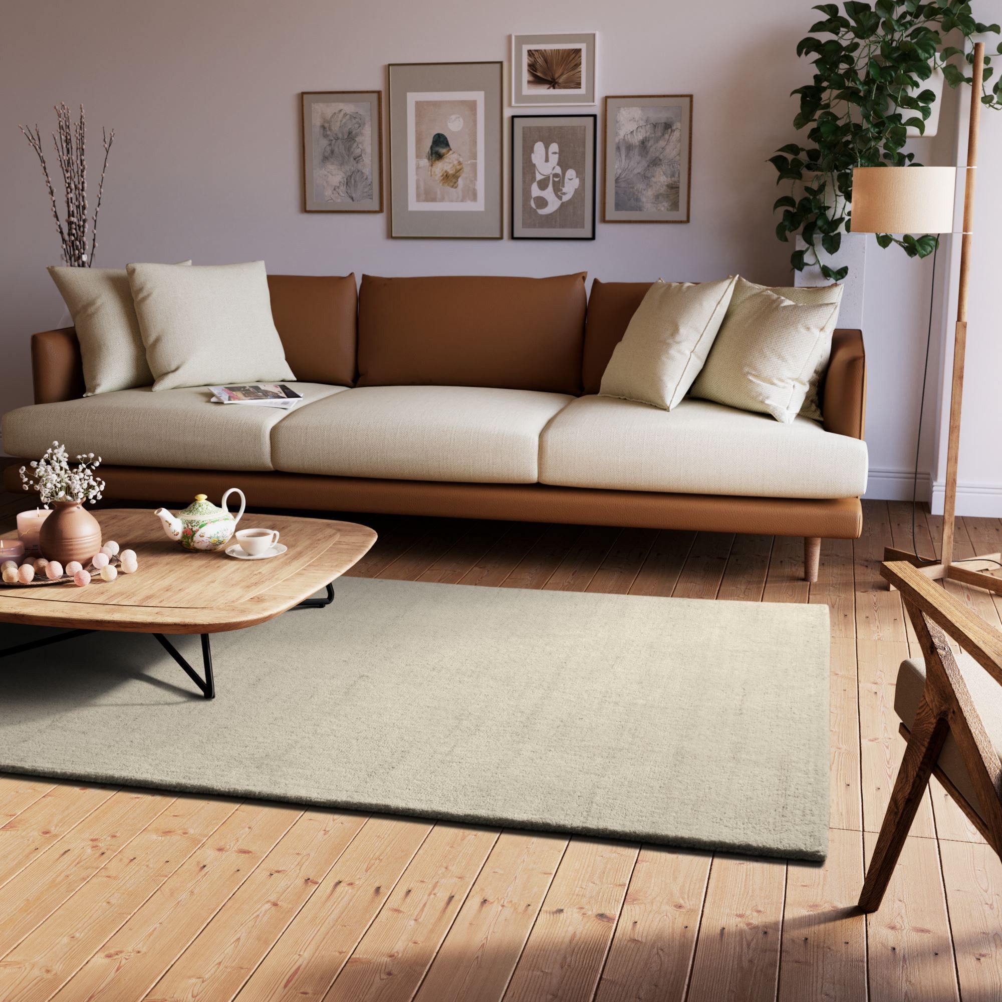 Steffensmeier Wollteppich Zaza, Rechteckig, Berber Teppich, 100 % Schurwolle