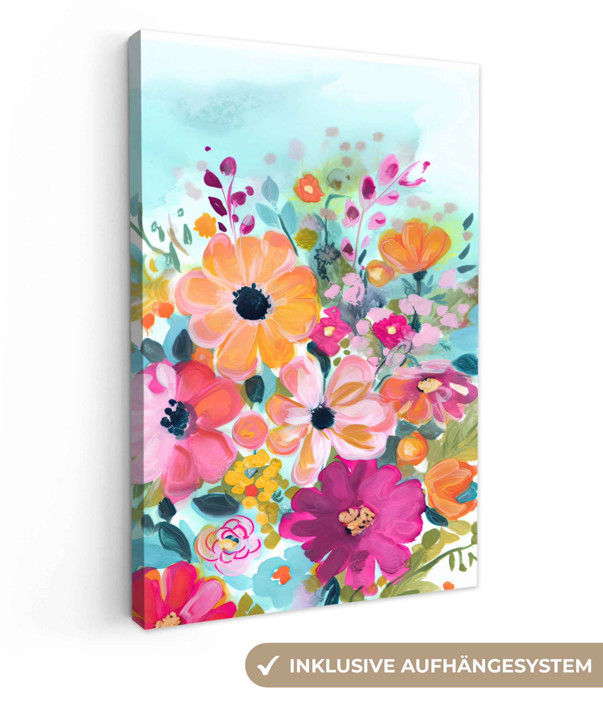 Leinwandbild Blumen - Malerei - Natur - Botanisch