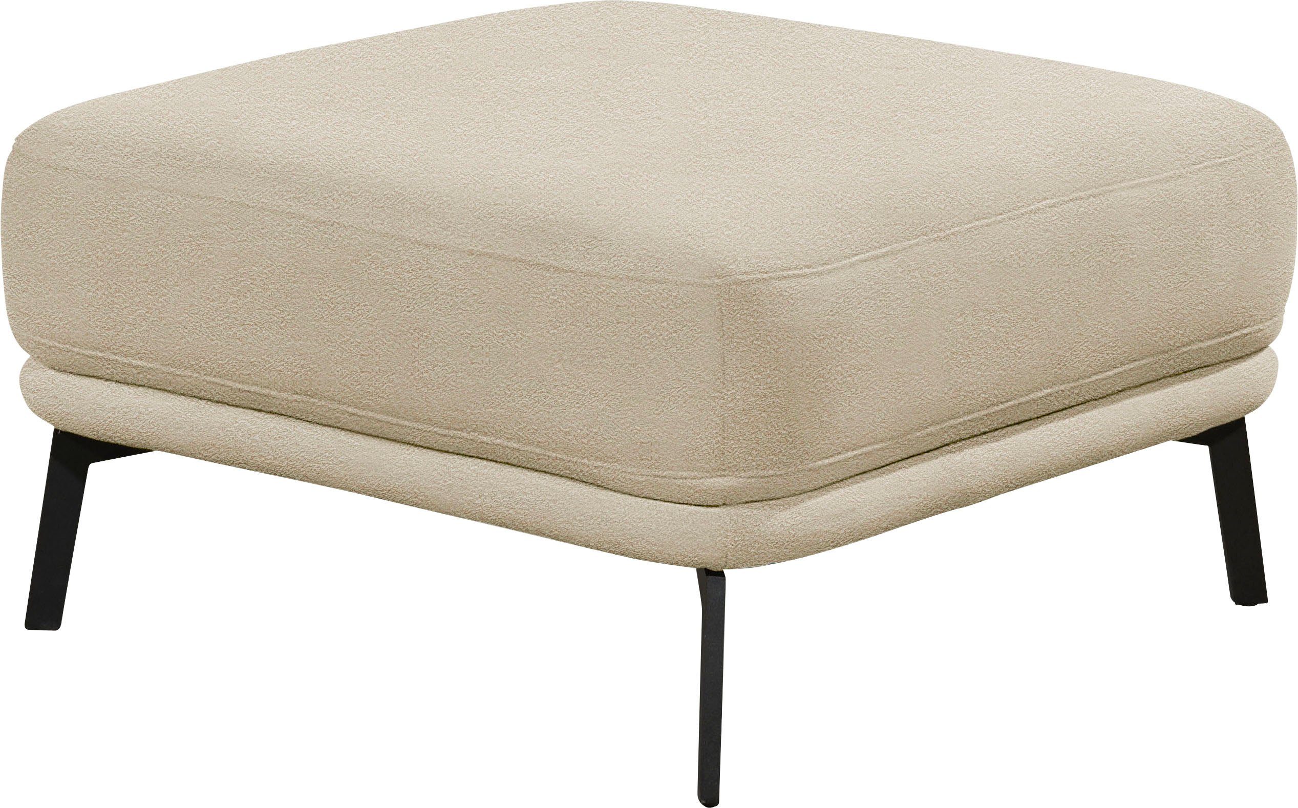 SCHÖNER WOHNEN-Kollektion Hocker Pearl - 5 Jahre Hersteller-Garantie, auch in Bouclé, Passend zur Serie Pearl, B/T/H: 80/80/45cm, Füße Metall