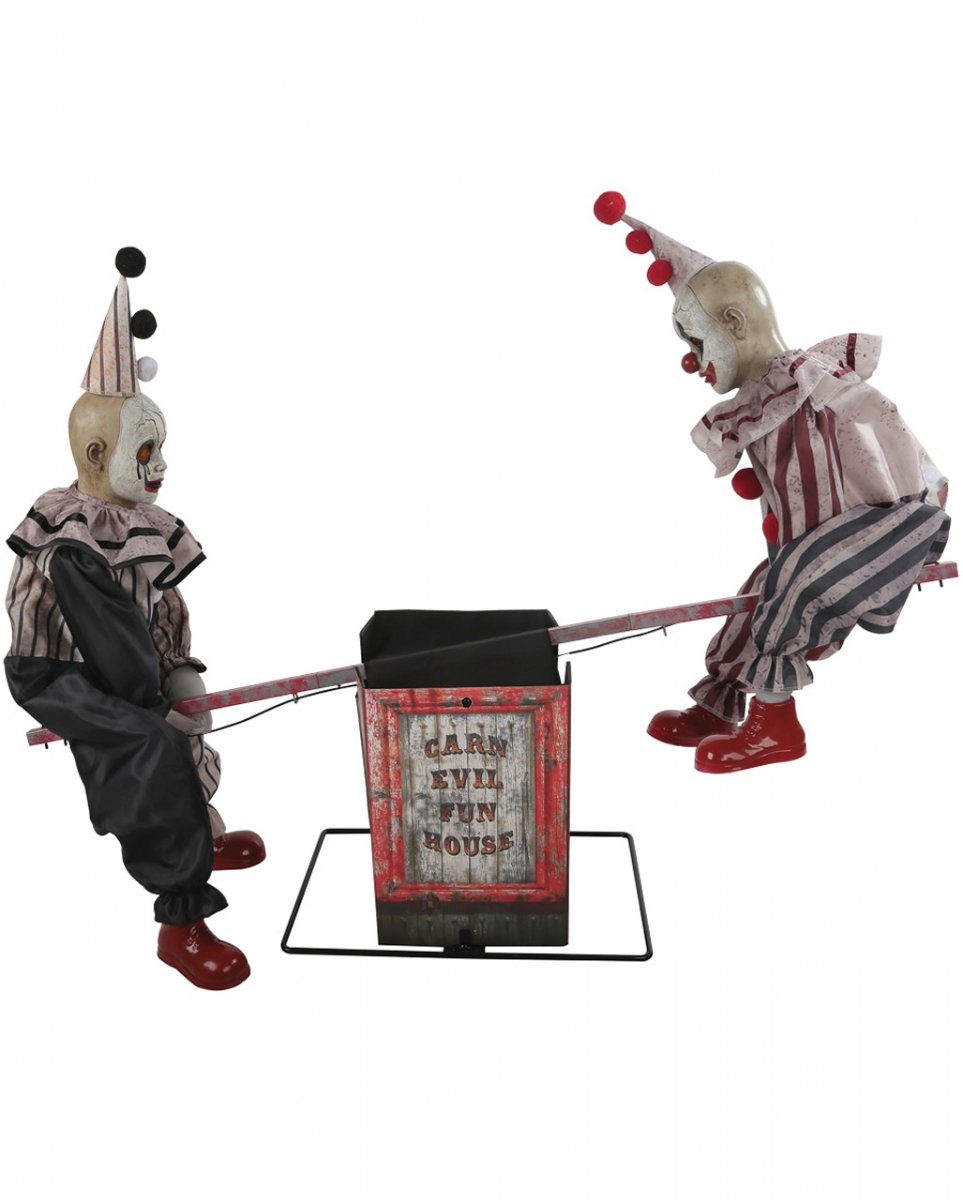 Horror-Shop Dekoobjekt Wippende Horror Clowns Halloween Animatronic mit B