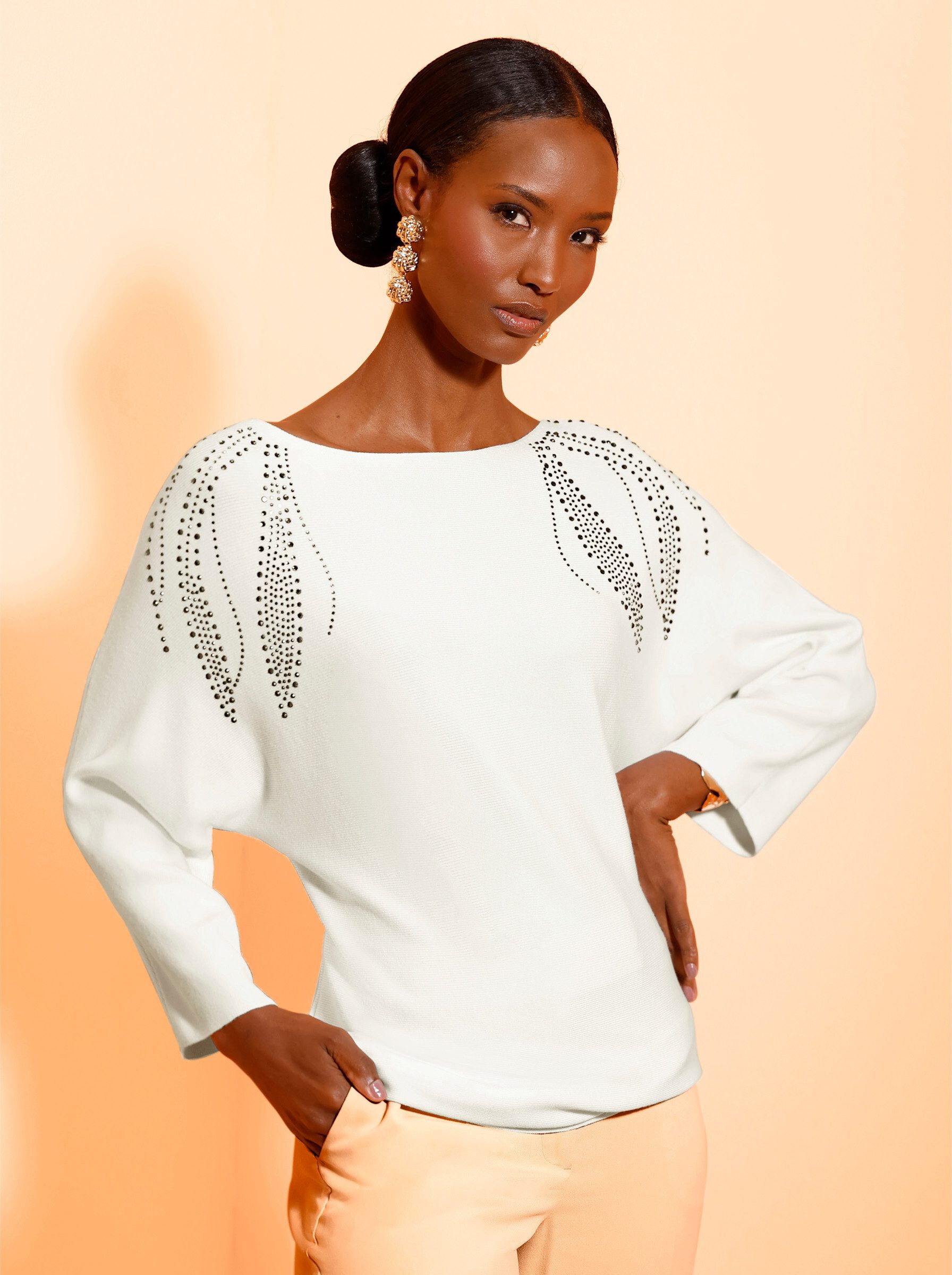 creation L Strickpullover Lyocell-Viskose-Pullover 3/4-Arm