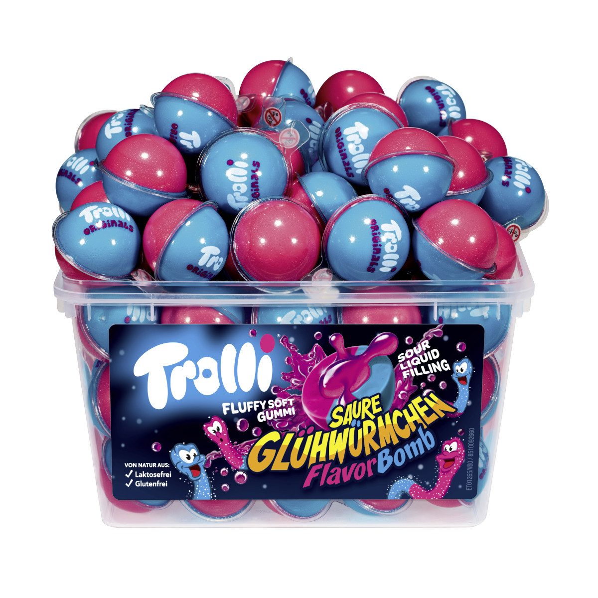 TROLLI Süßigkeit, Trolli Flavor Bomb Saure Glühwürmchen Flavor 60 Stück Packung 1128g