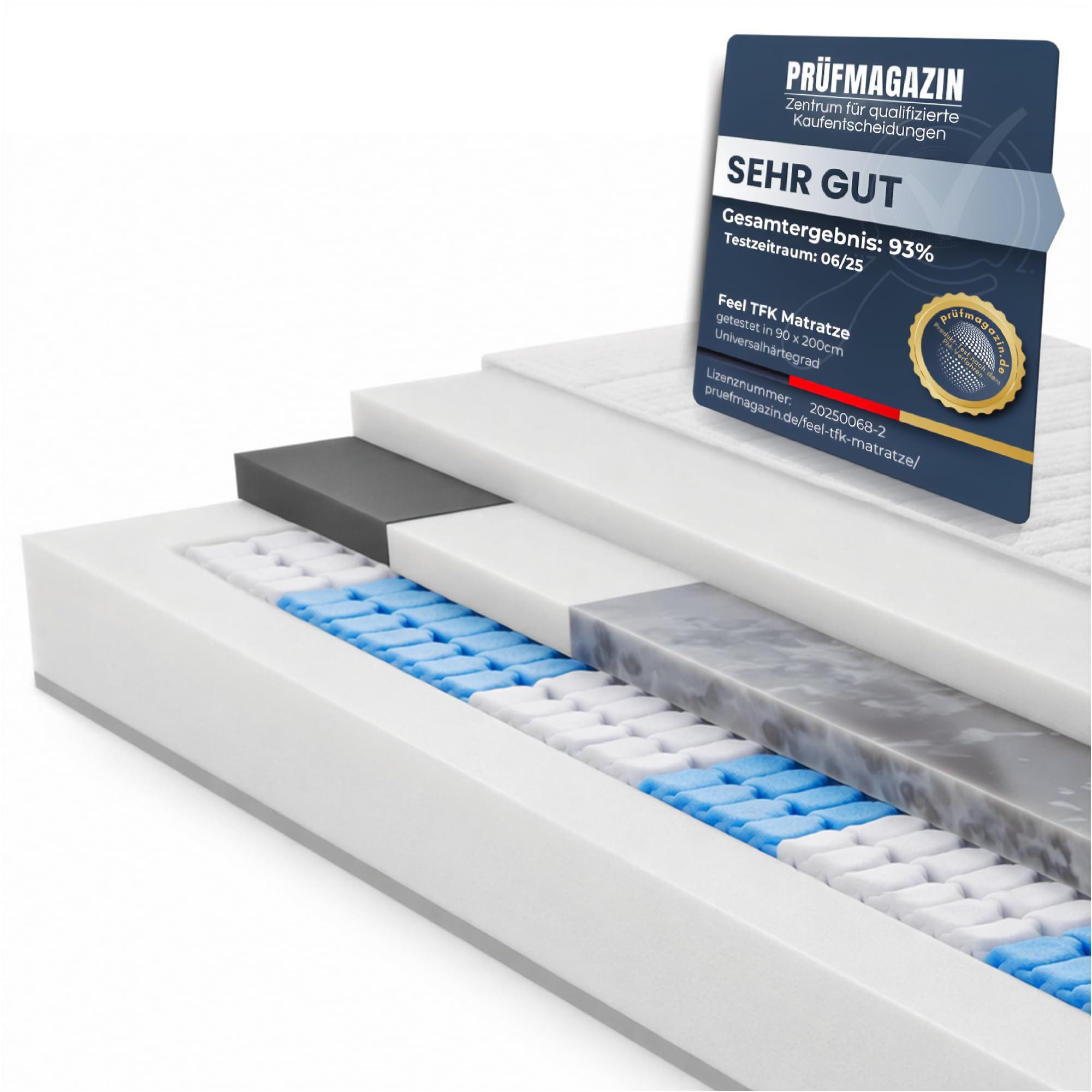 Taschenfederkernmatratze Feel like Latex, Beco, 24 cm hoch, innovative PUR like Latex Auflage, "Sehr gut" getestet