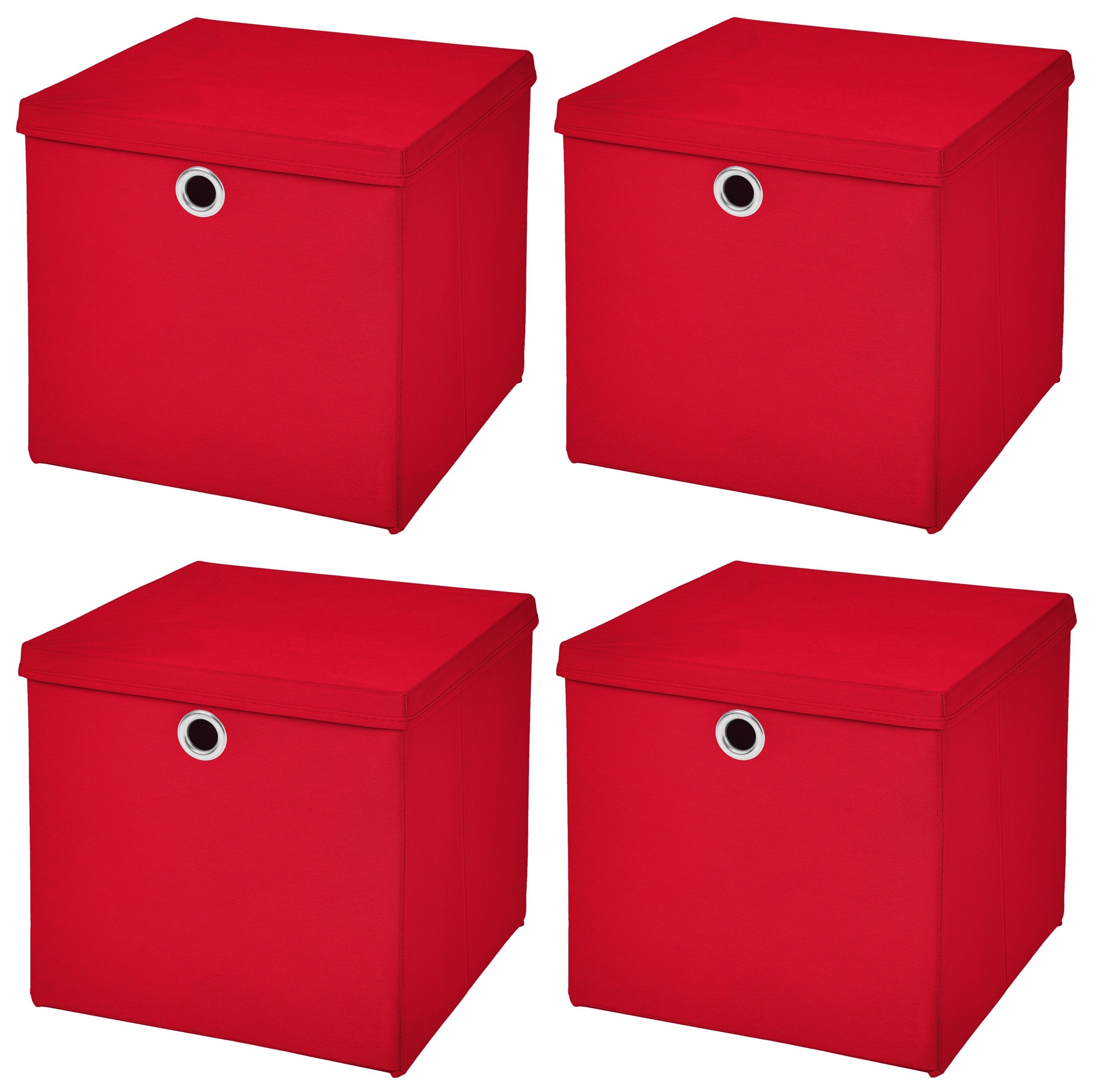 StickandShine Faltbox 4 Stück 32 x 32 x 32 cm Faltbox mit Deckel