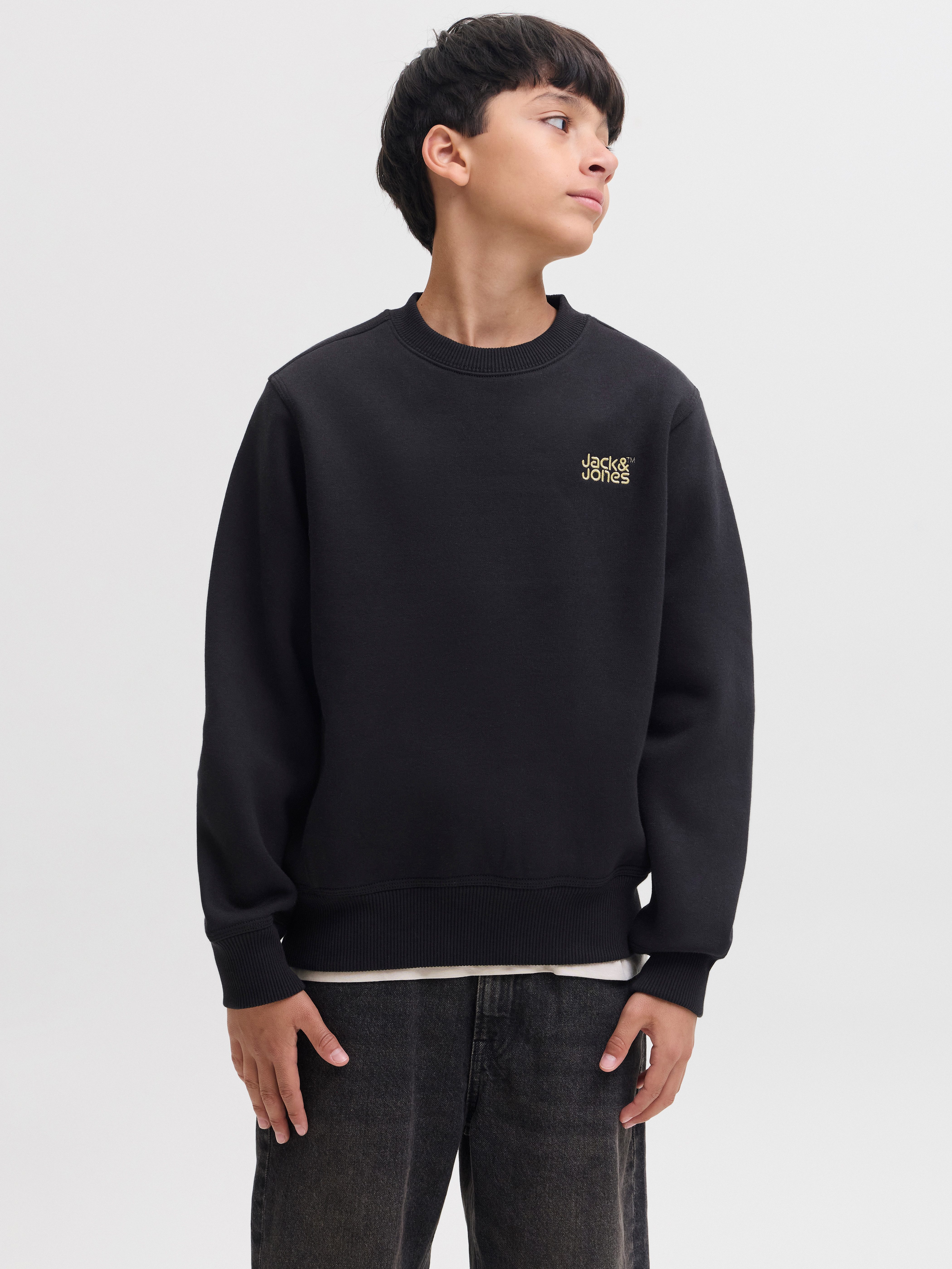 Jack & Jones Junior Sweatshirt JJECOLTON SWEAT CREW NECK SN JNR Baumwollmischung, loose fit