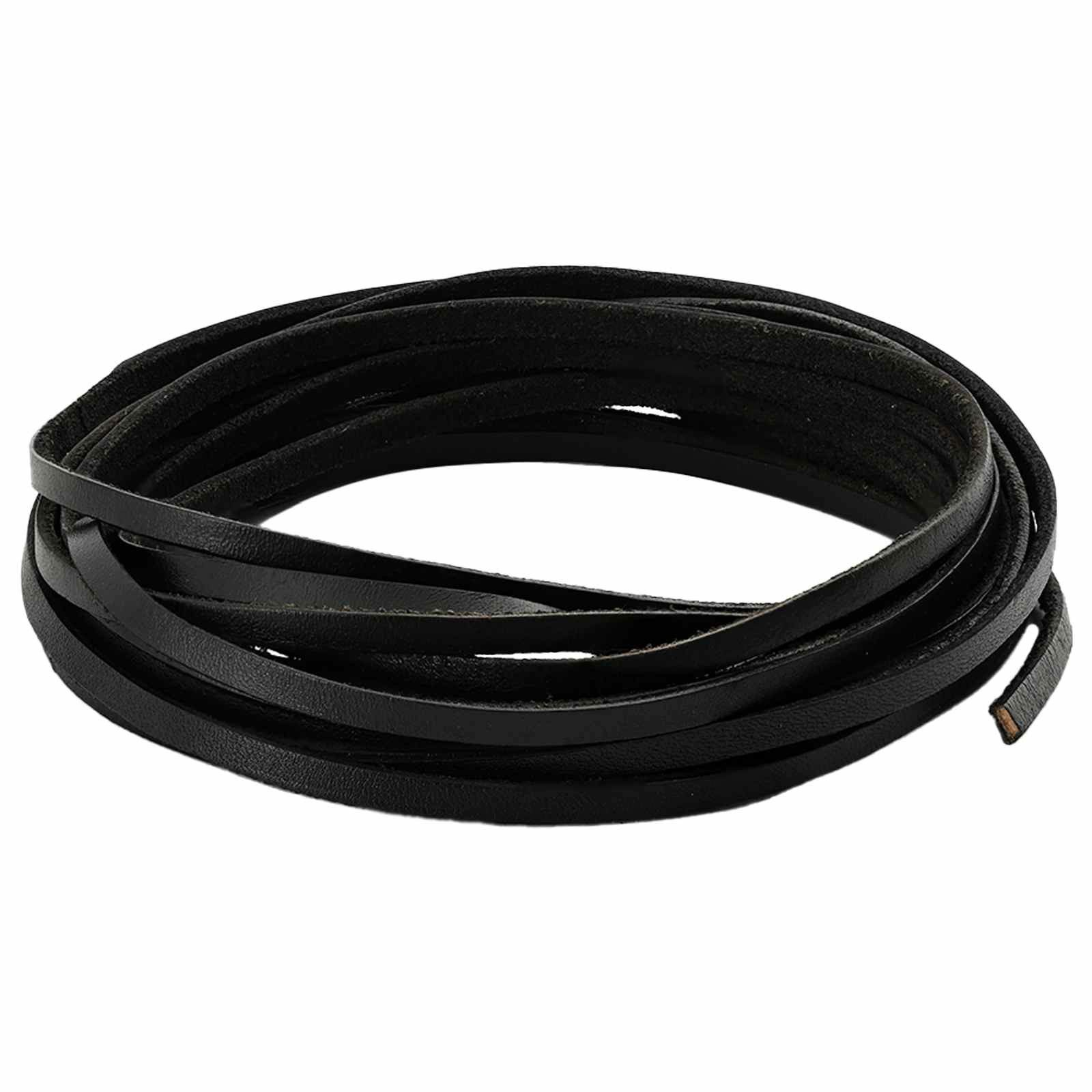 vidaXL Bastelnaturmaterial Lederriemen 1 Schwarz 200 x 0,4 cm Leder, (1-tlg)