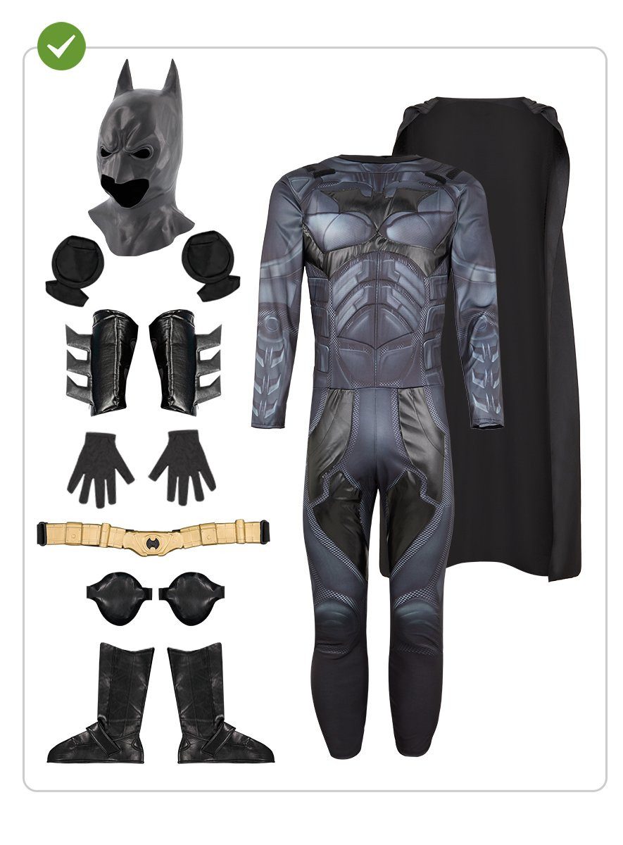 Funidelia Kostüm The Dark Knight - Batman Supreme Faschingskostüm, Äußert hochwertiges und detailreiches Kostüm des düsteren Superheld