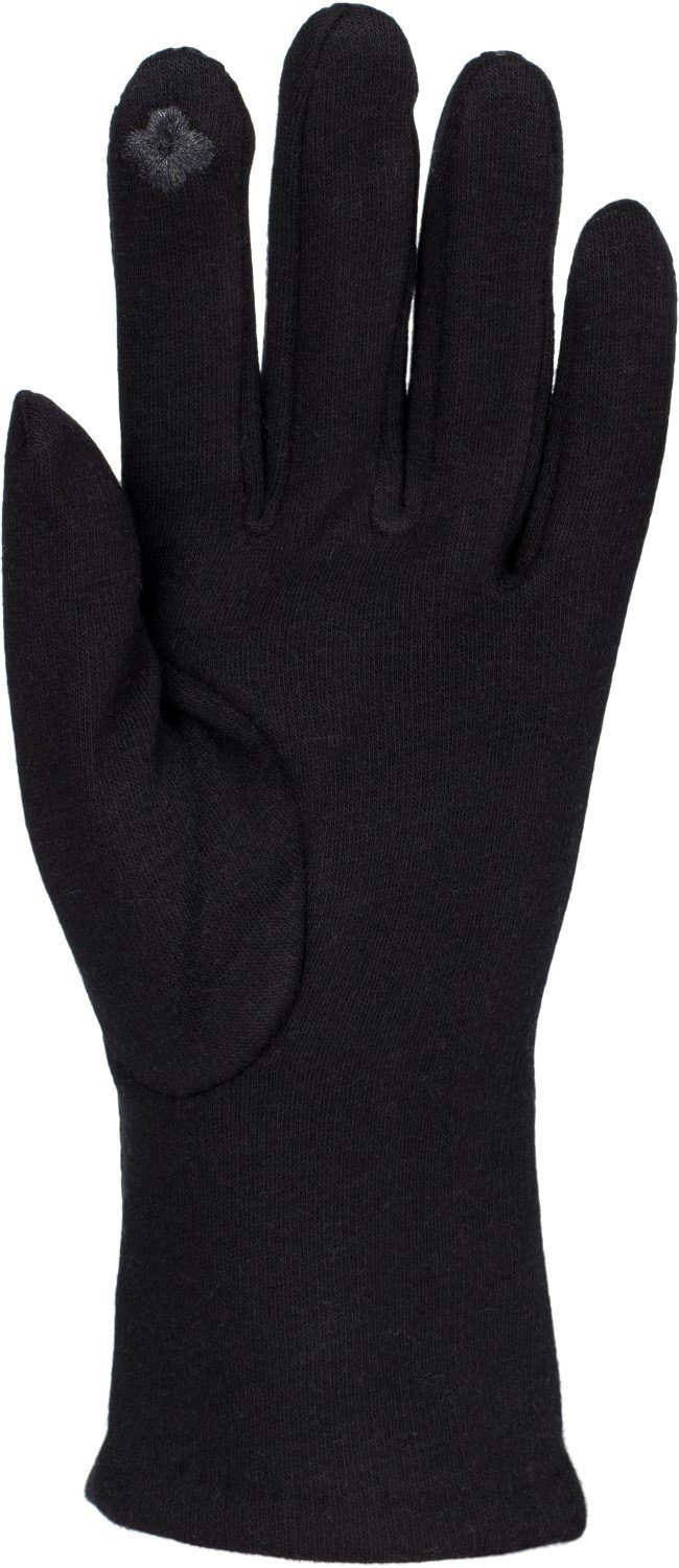 styleBREAKER Baumwollhandschuhe Touchscreen Handschuhe Riffel weichem mit Muster Schwarz