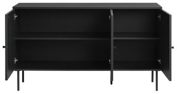möbelando Sideboard PENSACOLA (B/H/T: 140x80x40 cm), aus Eiche-Nachbildung in schwarz
