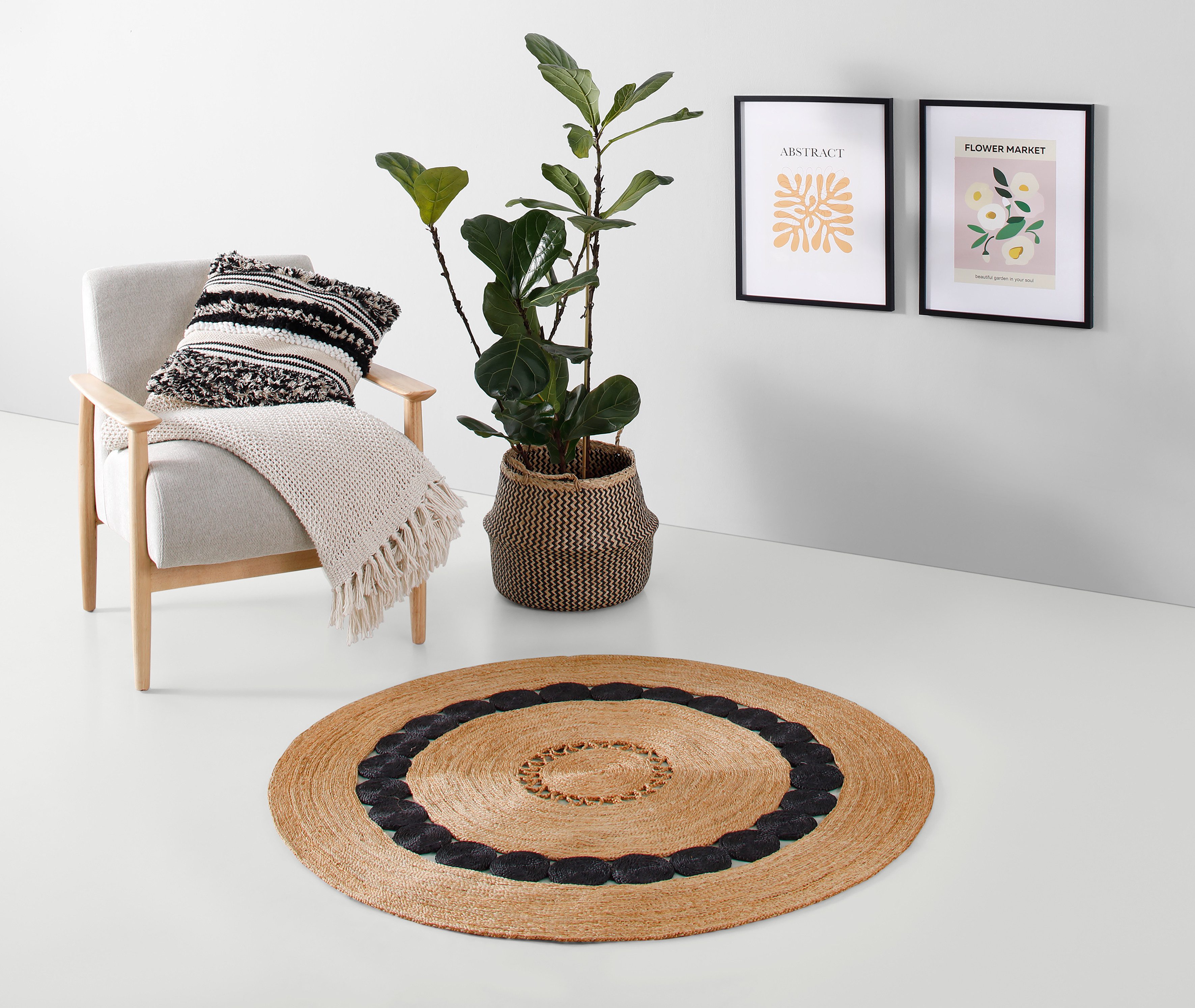 my home Teppich Naturala, Jute-Teppich, handgefertigt, günstig online kaufen