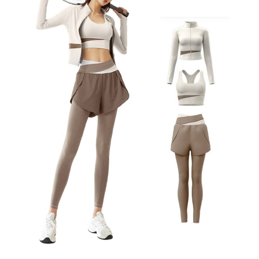 Blusmart Yogatop Damen Yoga Fitness Sportbekleidungsset (Fake-Zweiteiler mi günstig online kaufen