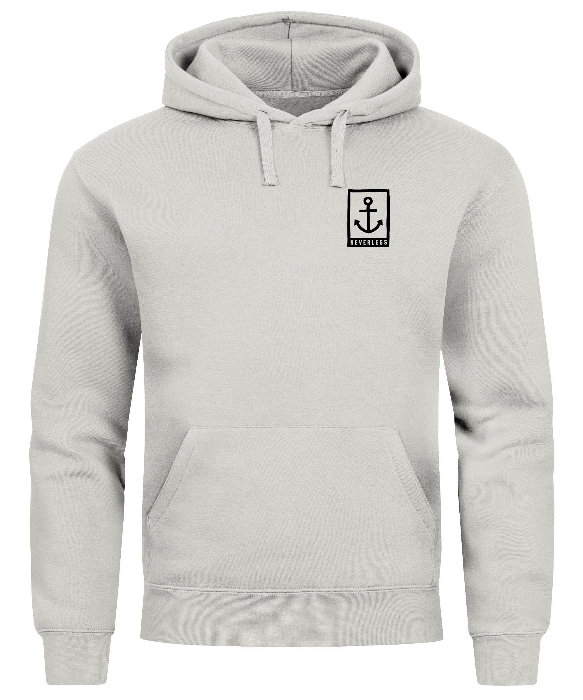 Neverless Hoodie Hoodie Herren Anker Logo günstig online kaufen