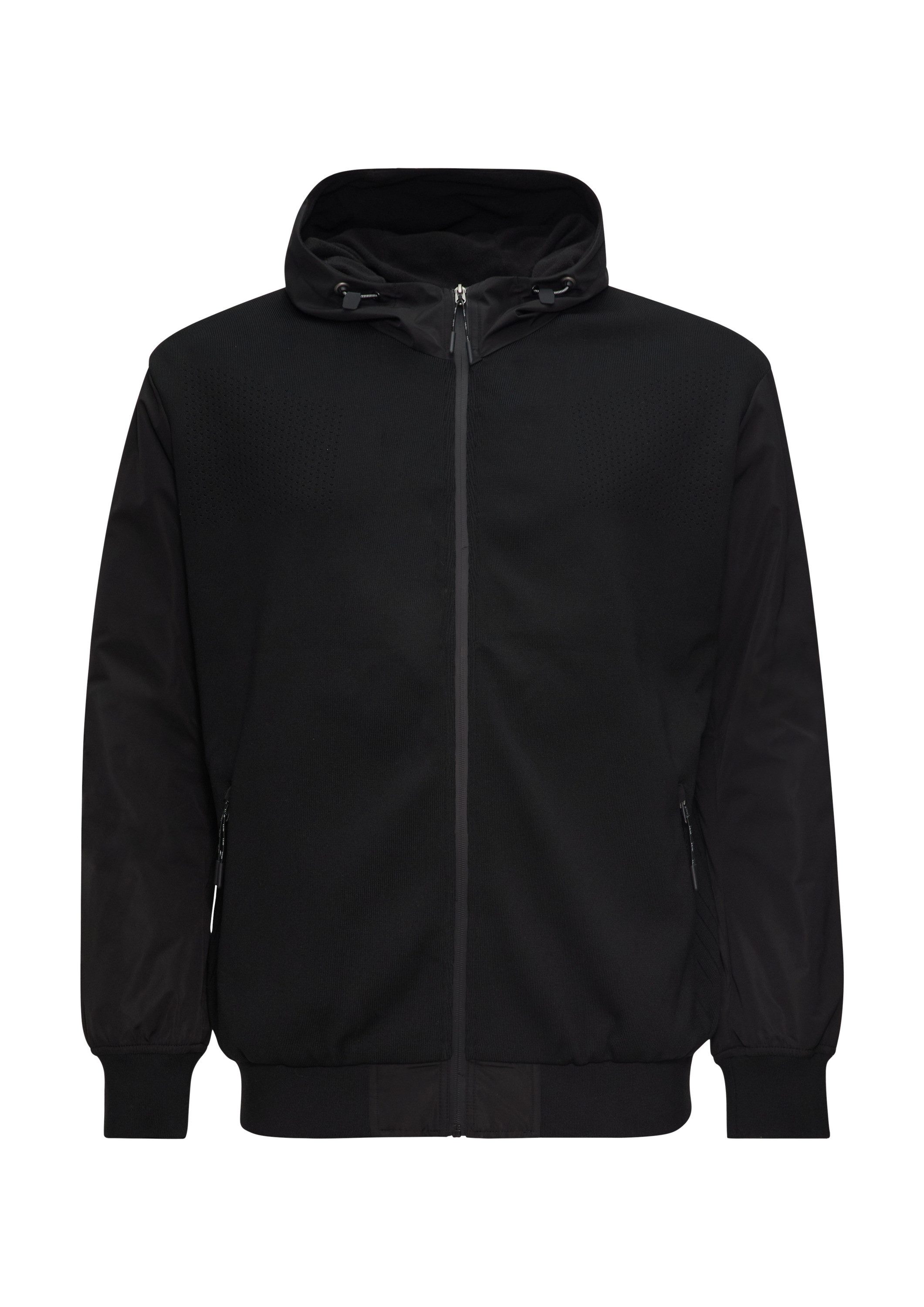 s.Oliver Sweatjacke Outdoor-Jacke Jacke mit innovativem Materialmix und Kapuze