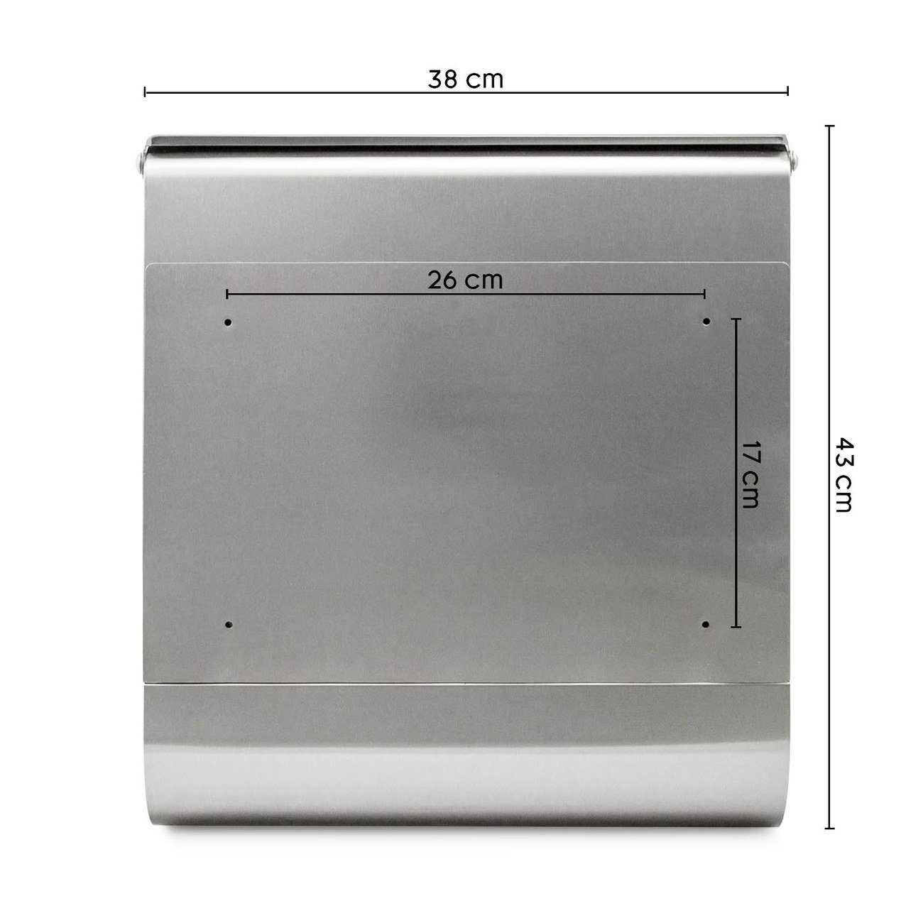 Town Funky 38 x12cm (Wandbriefkasten Edelstahl Wandbriefkasten 42,5 x Zeitungsfach), groß, banjado mit