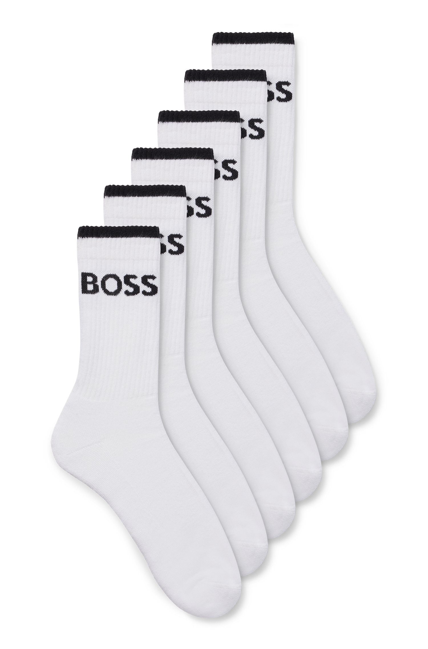 Businesssocken QS (Packung, Stripe CC BOSS White_100 6P 6er)