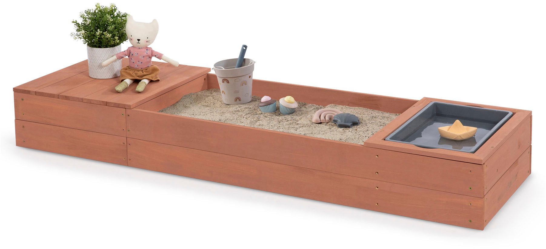 MUDDY BUDDY® Sandkasten Space Saver, mit Matschwanne und Staufach