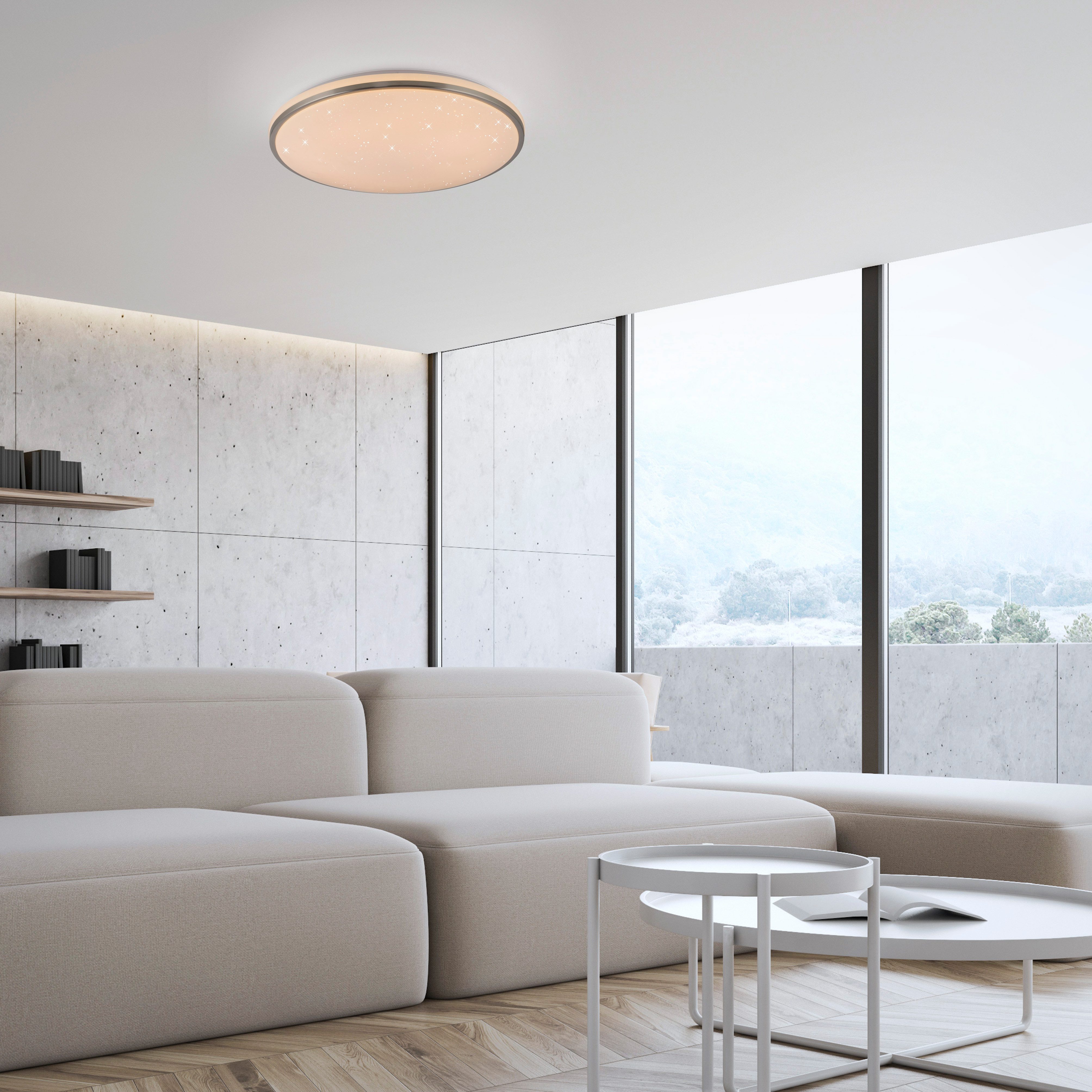 JUST LIGHT LED Deckenleuchte KYLE, Memory, nach Trennung vom Netz, LED fest integriert, Warmweiß, 3-Stufen Dimmer (100%-50%-10) Starrysky, Memoryfunktion