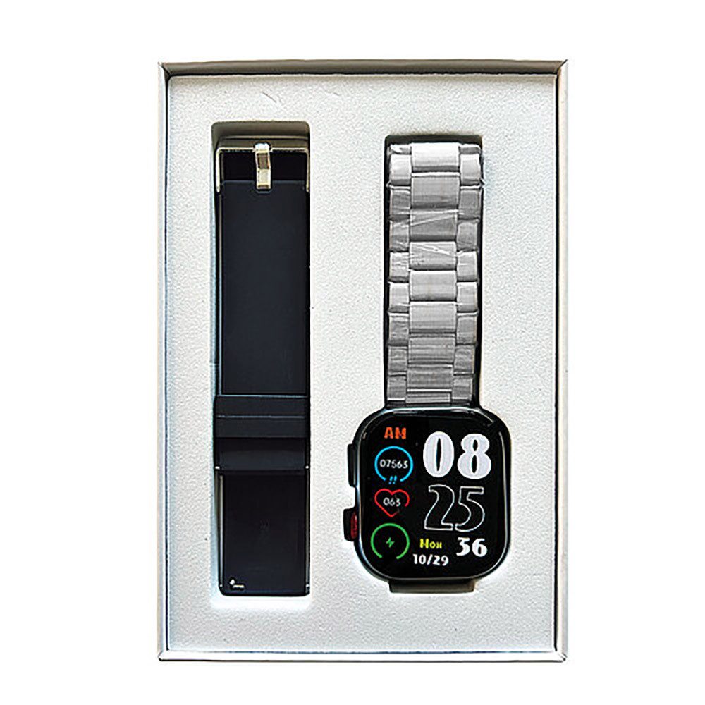 Atlanta Unisex-Aktivitätstracker mit 2 Bändern Silberfarben Fitnessuhr (50.00 cm/50.00 Zoll, Proprietär), 1-tlg.