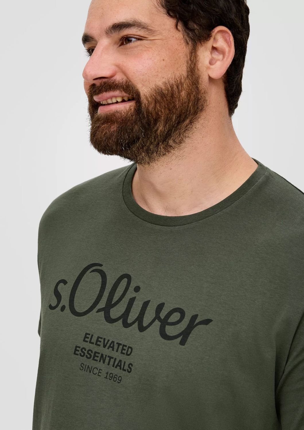 s.Oliver T-Shirt Rundhals, Big Pack kurzarm, Size (2-tlg) im Logo-Aufdruck, 2er