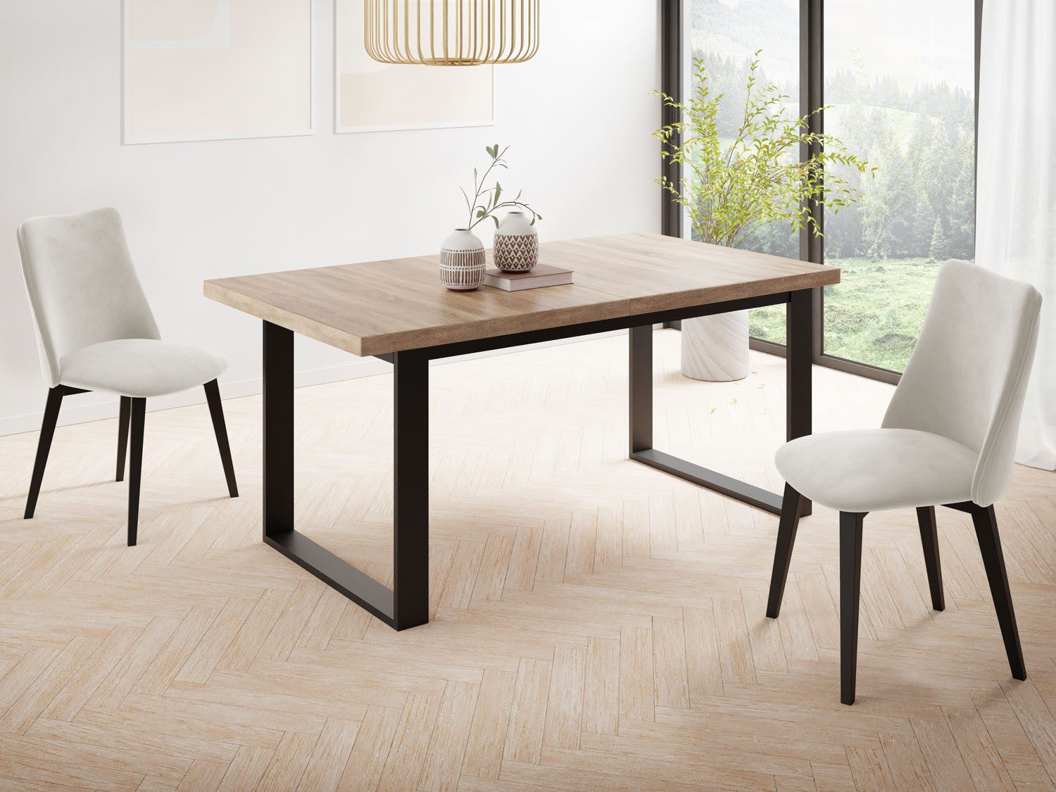 WFL GROUP Esstisch (erhältlich in 3 Größen – 140/160/160 cm ausziehbar auf günstig online kaufen