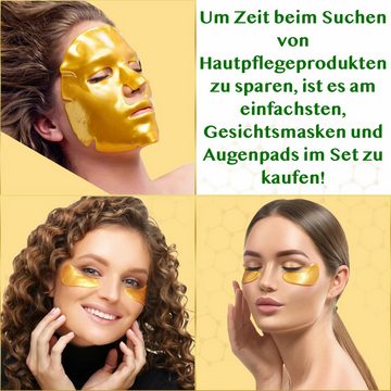 P-Beauty Cosmetic Accessories Gesichtsmasken-Set Gesichtsmaske Augenpads Anti Aging Falten Gold Geschenk Set