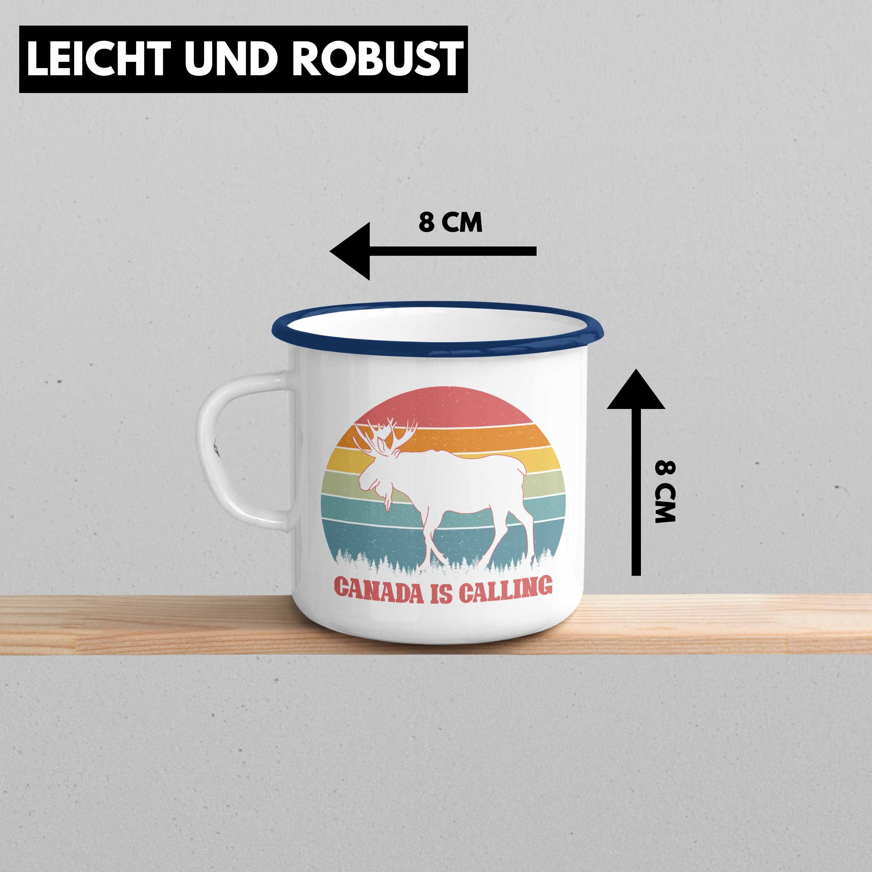 Trendation Thermotasse Trendation - Canada Is Calling Auslandsjahr Kanada Emaille Tasse Gesch – Bild 3 von 5