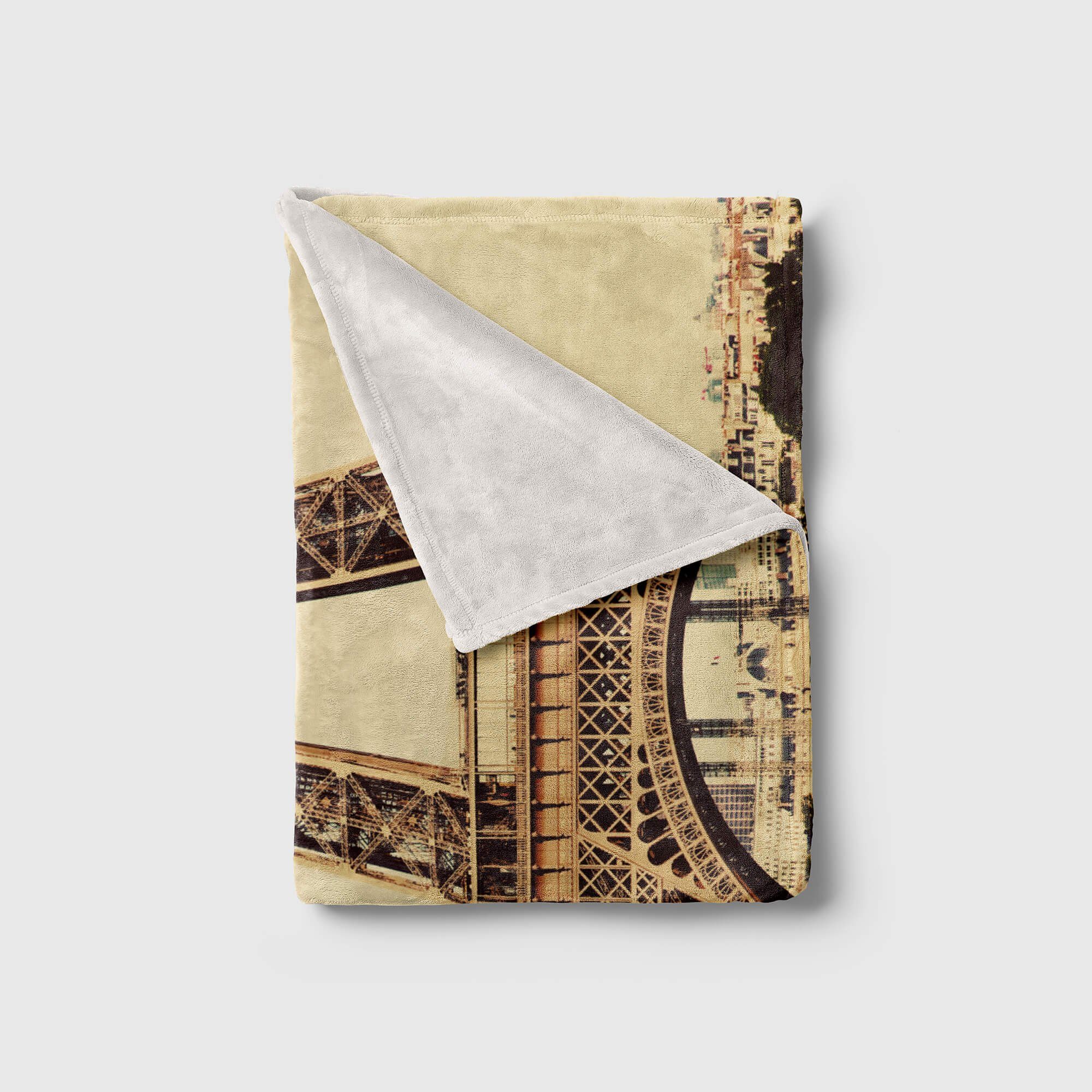 Art Sinus Paris F, (1-St), Handtuch Fotomotiv mit Kuscheldecke Eiffelturm Handtücher Saunatuch Handtuch Baumwolle-Polyester-Mix Strandhandtuch