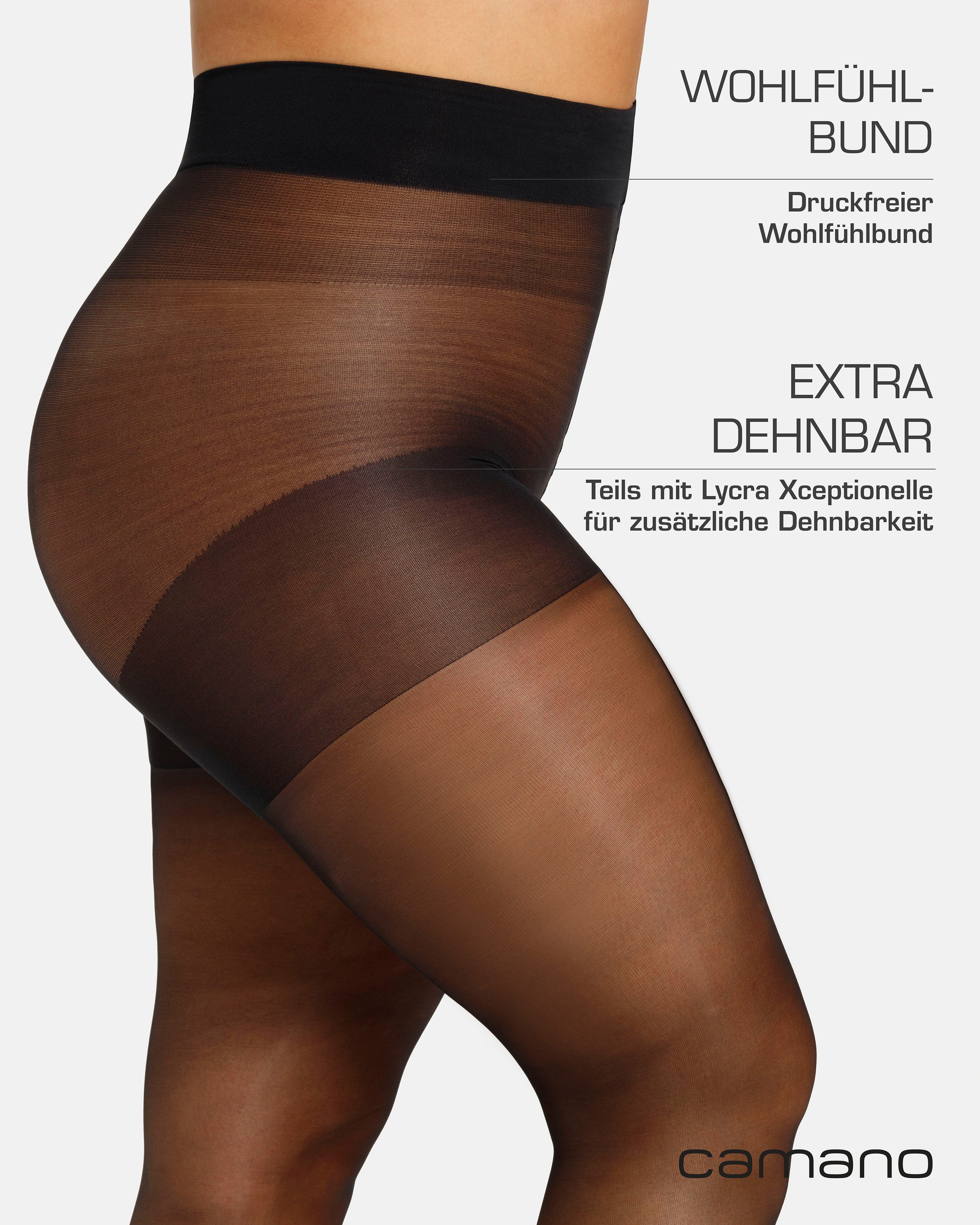 Camano Feinstrumpfhose fine curvy 20 DEN Curvy-Tights, extra breiter Bund, Matt-Look