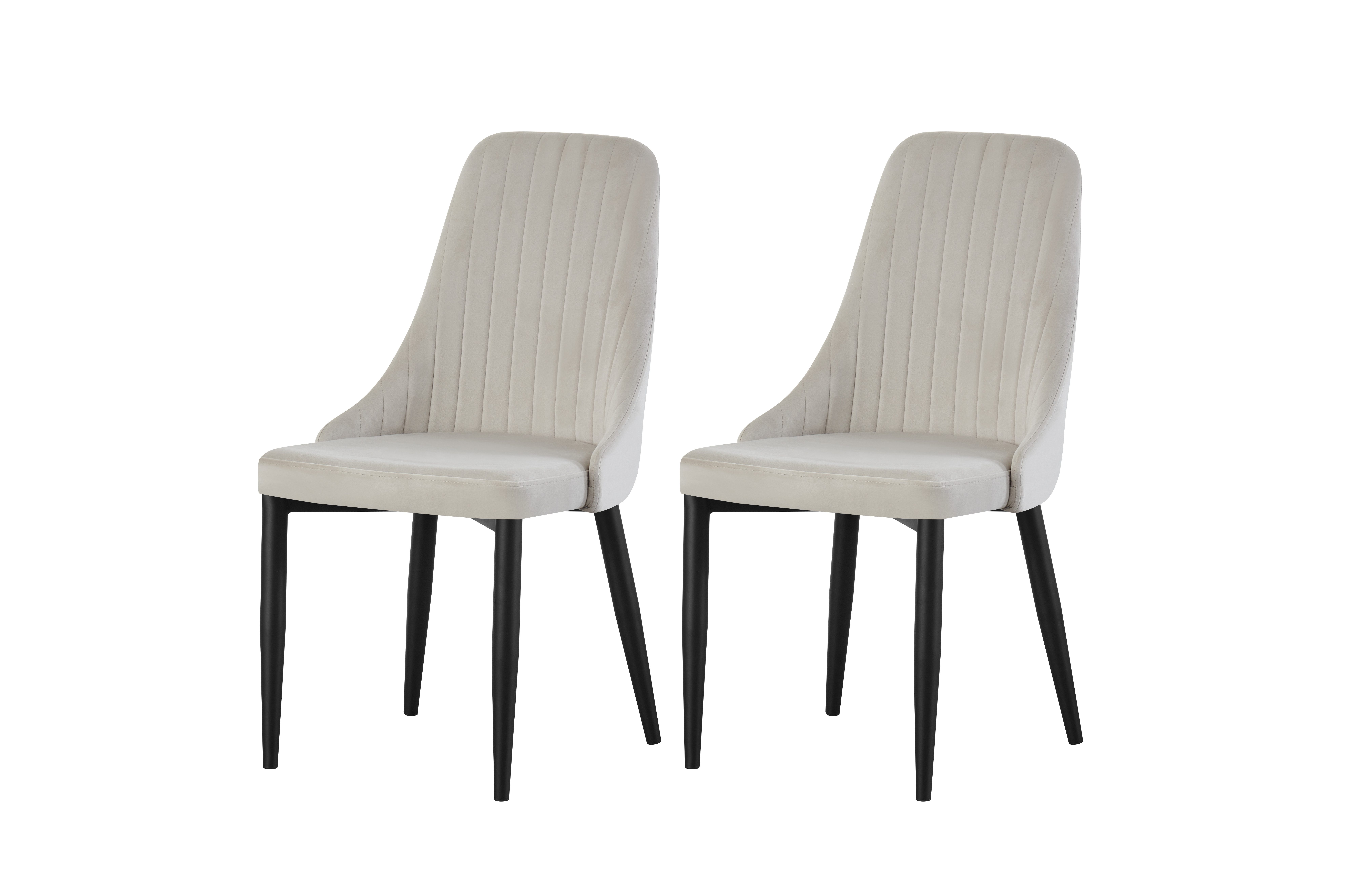 furnling Polsterstuhl Claria (2er Set), Esszimmerstühle in Velouroptik, bis 120 kg belastbar, Höhe 88 cm