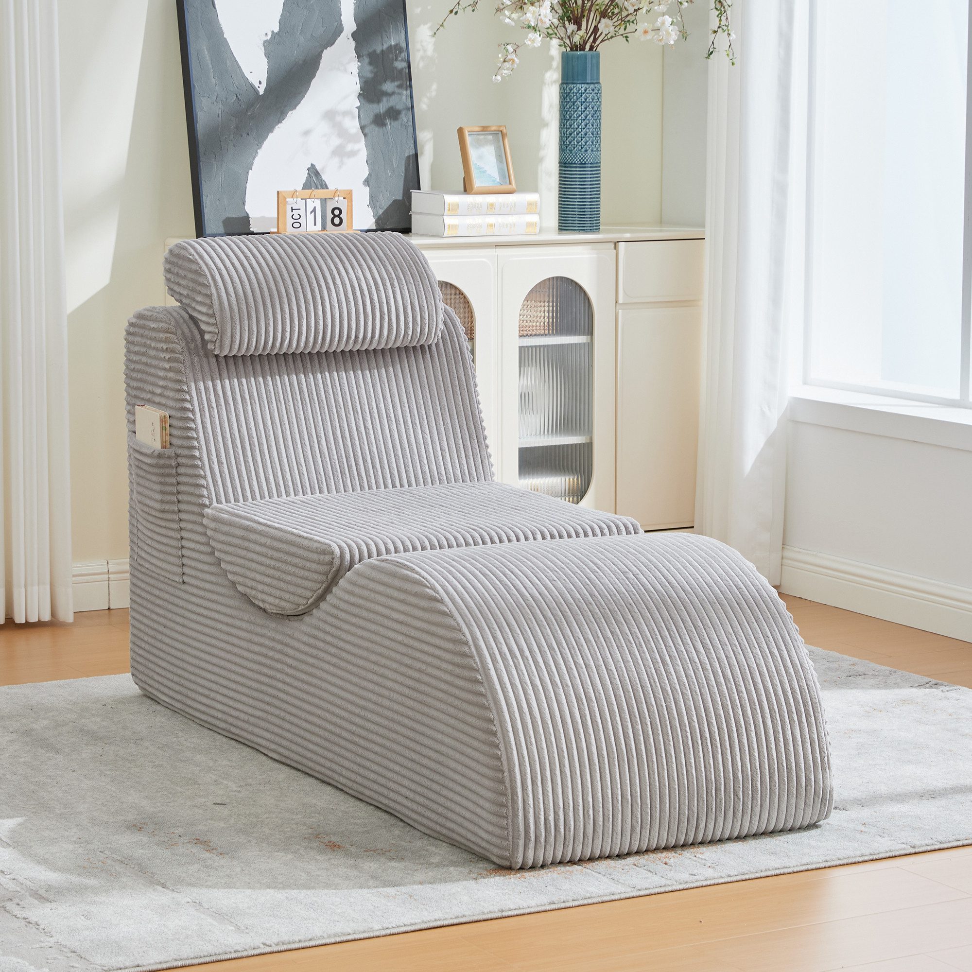 TavilaEcon Relaxliege Moderner Freizeit-Sessel mit einzigartigem Design, 1 Teile, mit praktischer Seitentasche & flexiblem Kissen