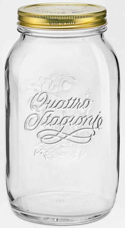 Bormioli Rocco Einmachglas Quattro Stagioni, Glas, (Set, 6-tlg., 6 Stück, 1,5l Fassungsvermögen), luftdicht verschließbar