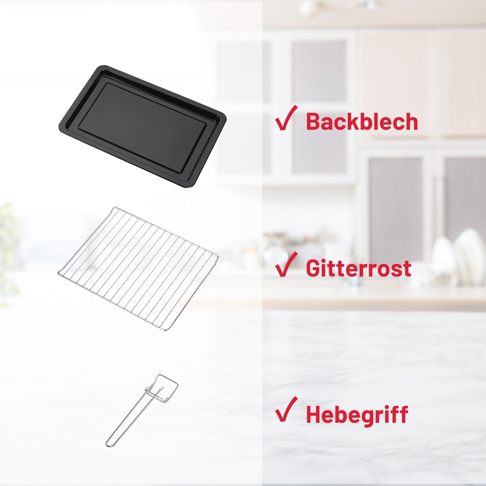 optimumX Minibackofen, 20 Liter mit Umluft, 1380W, 6 Kochfunktionen, 60 min, 90-230°C