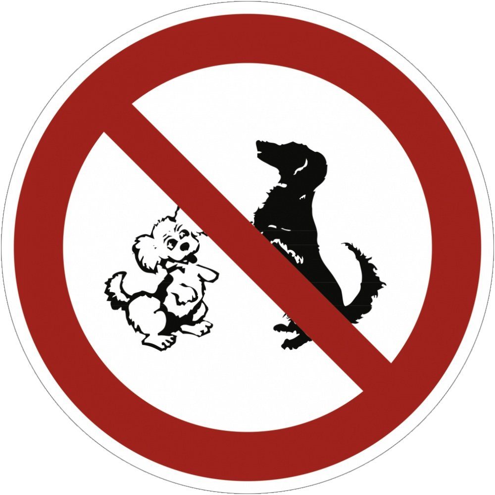 Hinweisschild Aufkleber Hundeverbot, Folie, Ø 100 mm