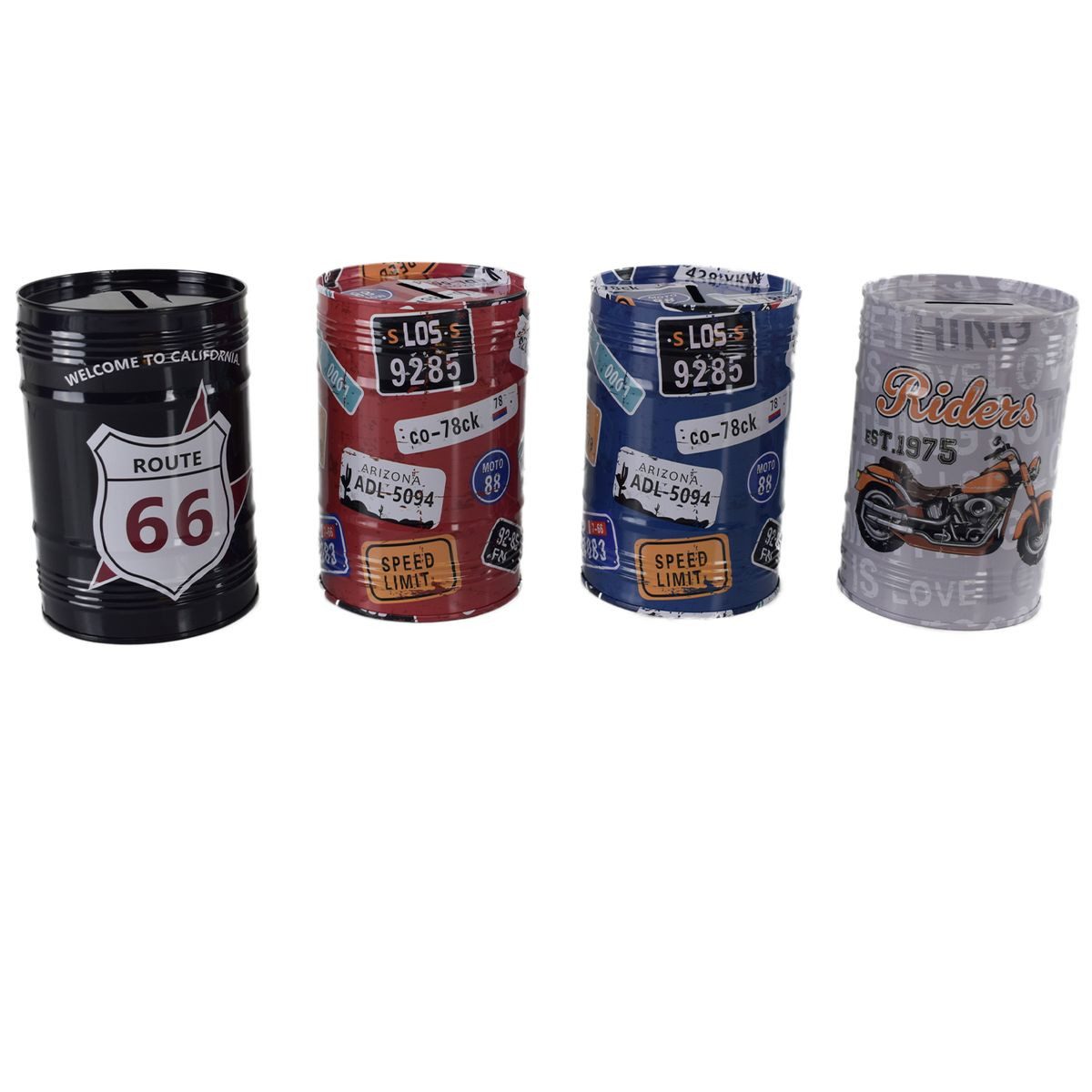 Marabellas Shop Spardose Metall-Spardose für Reisen ohne Öffnung im Roadtrip Design ca. 12,5 cm, (1-tlg), Kompaktes Format