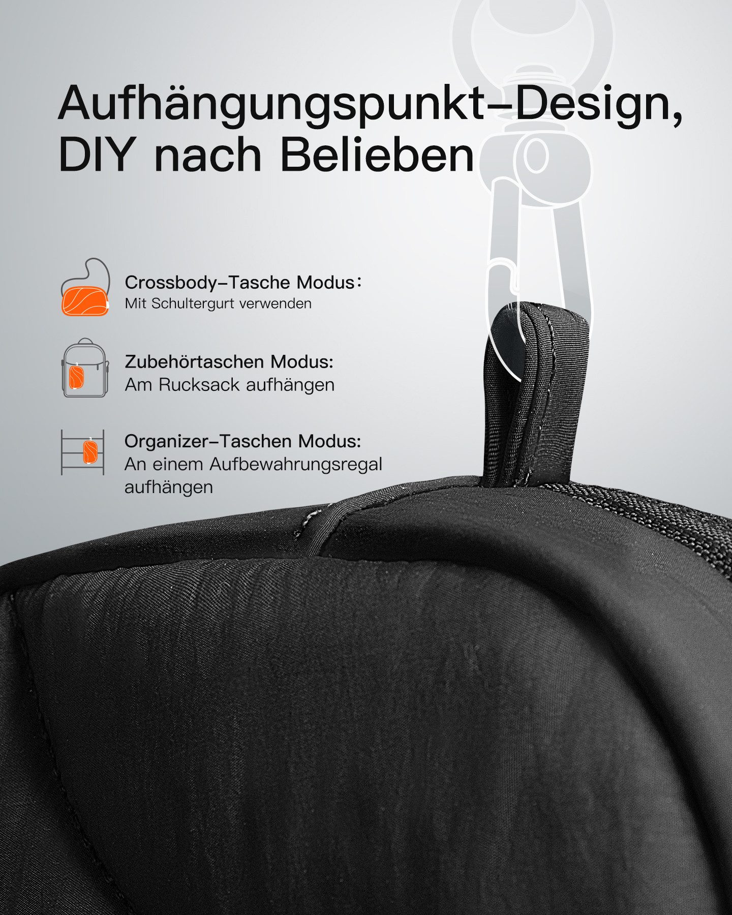 Inateck Taschenorganizer Leicht Kabeltasche Elektronik Organizer, Zubehör Reisezubehörtascheb, Spritzwassergeschützte, für Hubs, Powerbank, USB Stick
