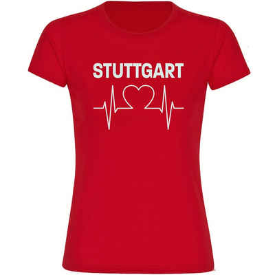 multifanshop T-Shirt Damen Stuttgart - Herzschlag - Frauen