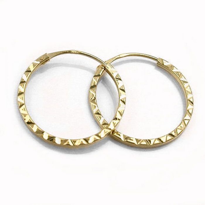 Schmuck Krone Paar Creolen Creole Ohrringe Ohrschmuck aus 375 Gold Gelbgold diamantiert für Damen Gold 375