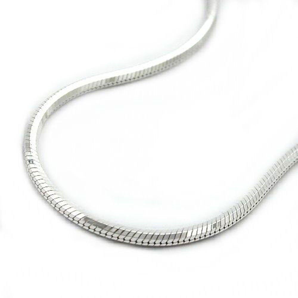 unbespielt Silberkette Halskette 1,3 mm Schlange fünfkantig diamantiert 925  Silber 38 cm inklusive kleiner Schmuckbox, Silberschmuck für Damen