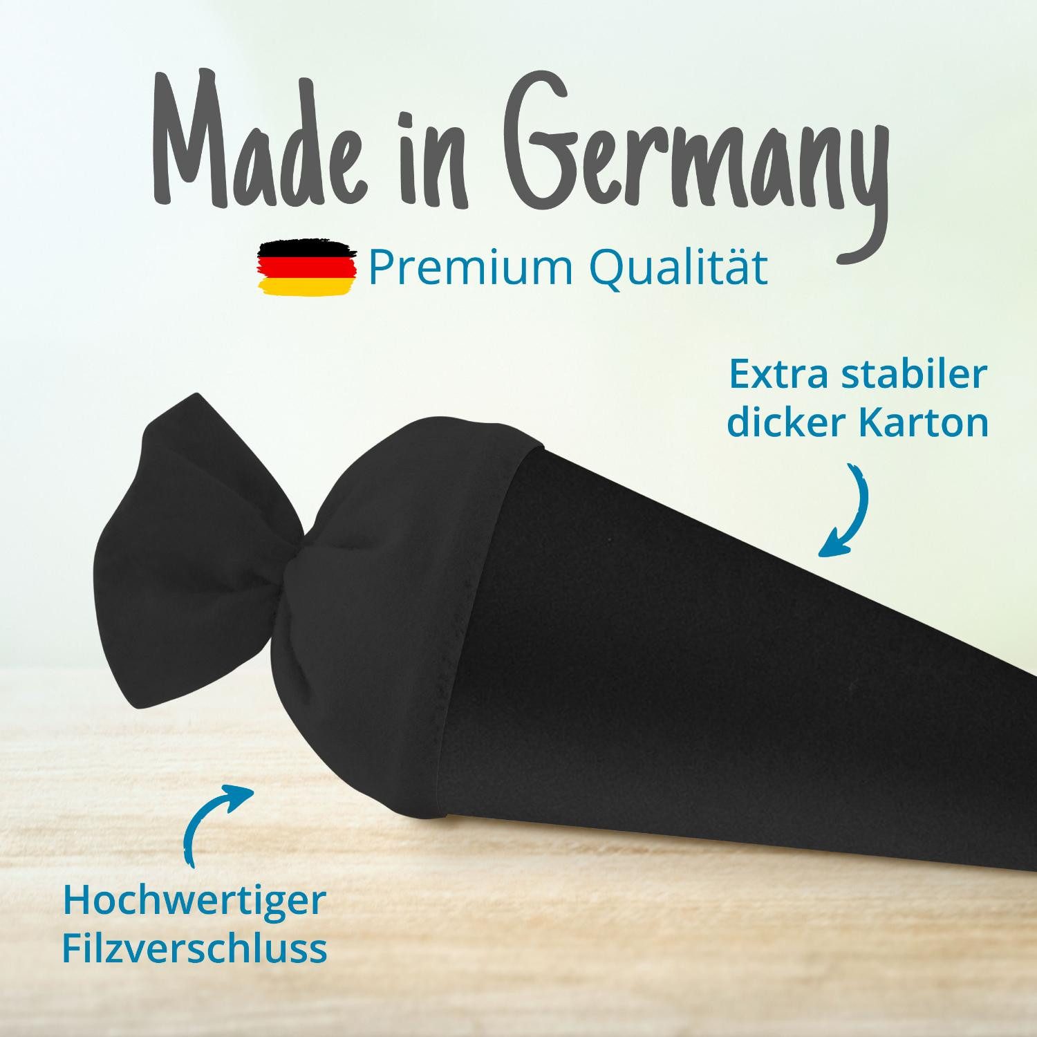 itenga Schultüte itenga Bastelschultüte 70cm mit Filzverschluss SCHWARZ