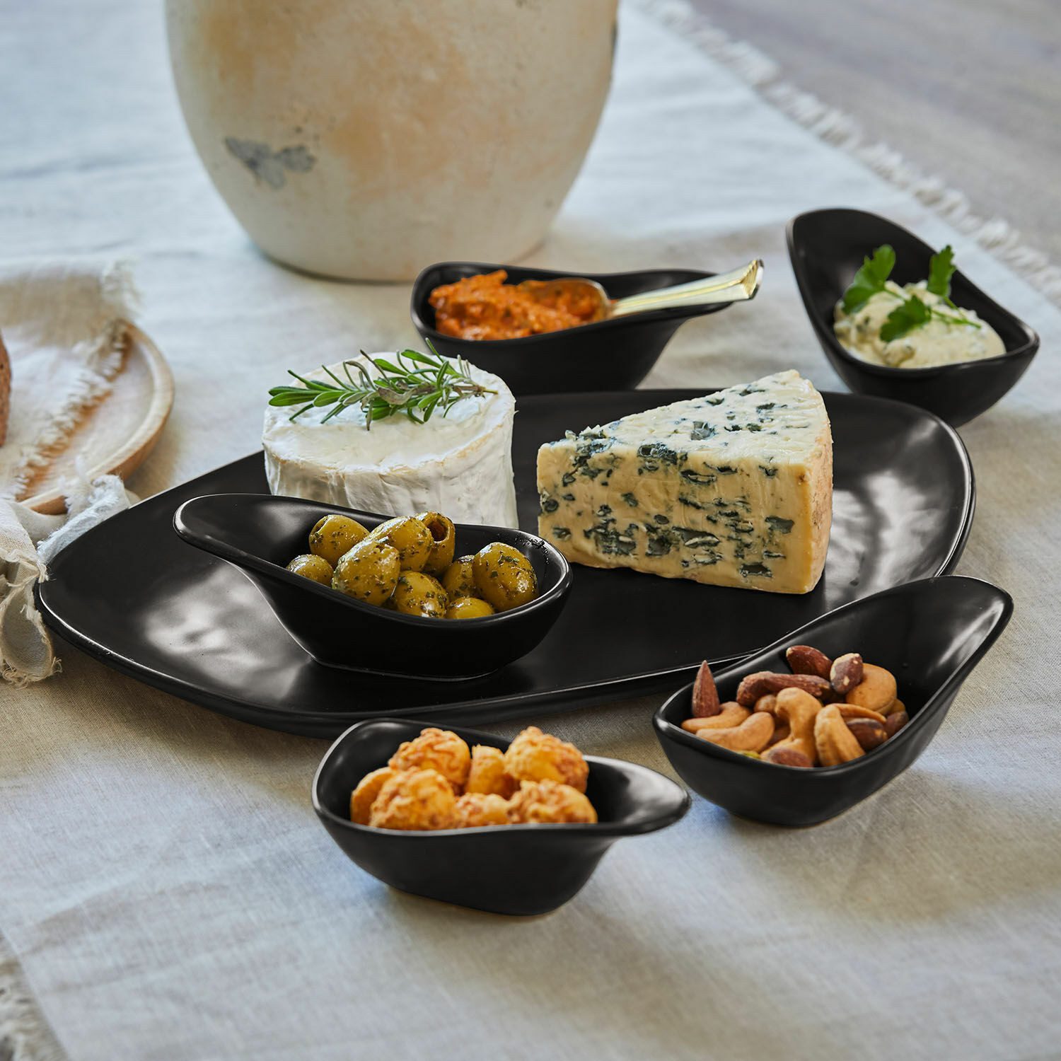 Mirabeau Geschirr-Set Servierschälchen 6er Set Biarré schwarz, Steinzeug