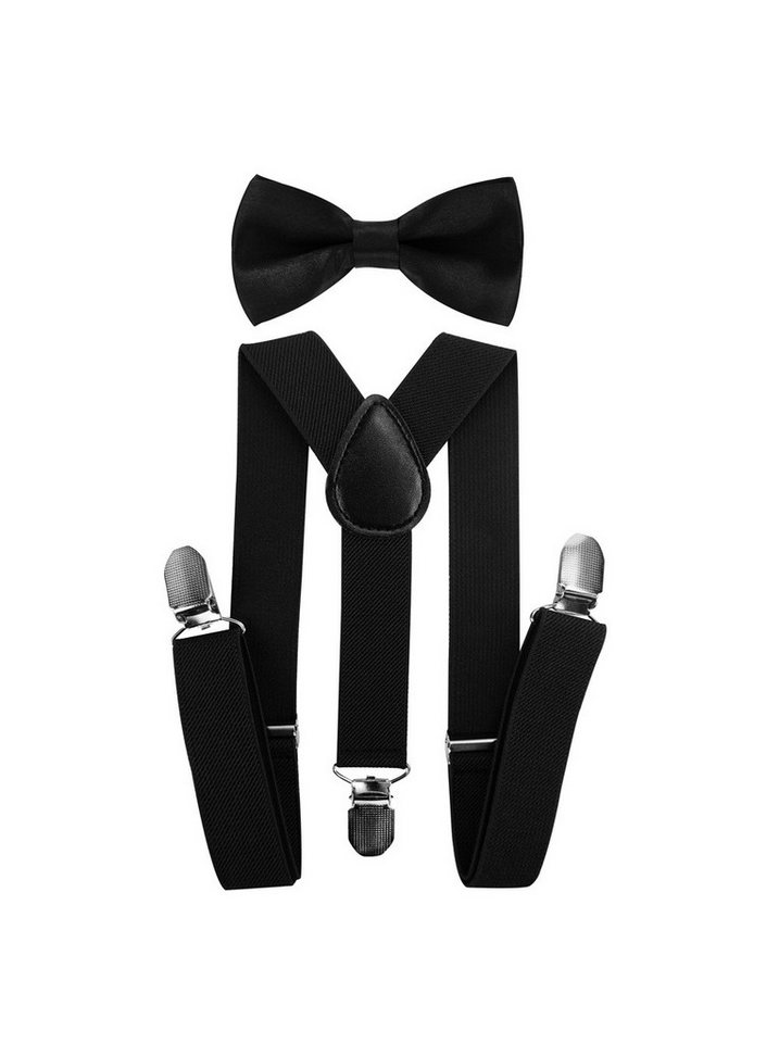 axy Hosenträger Kinder Jungen Hosenträger mit Fliege Set (2-St., 2er Set) für Kinder 1-6 Jahre alt, verstellbar und elastisch