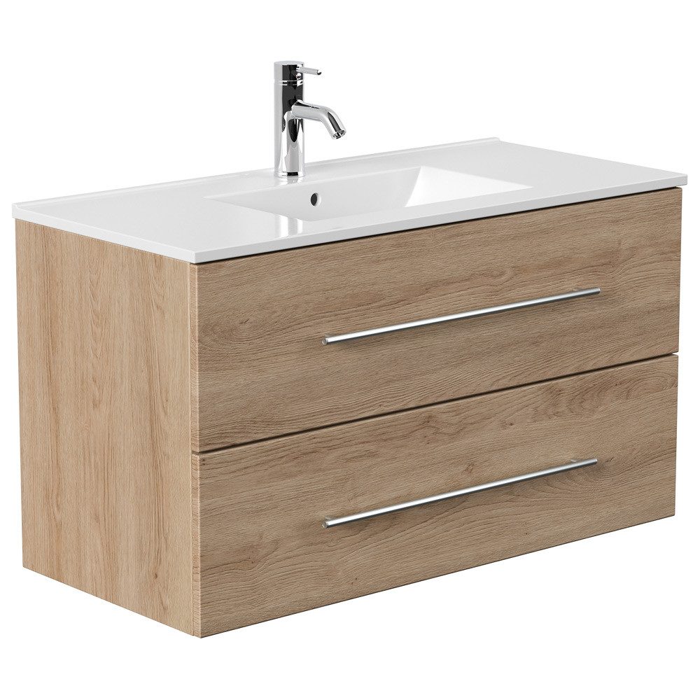 Lomadox Waschtisch ABUJA-02, Eiche hell 101/54/46cm