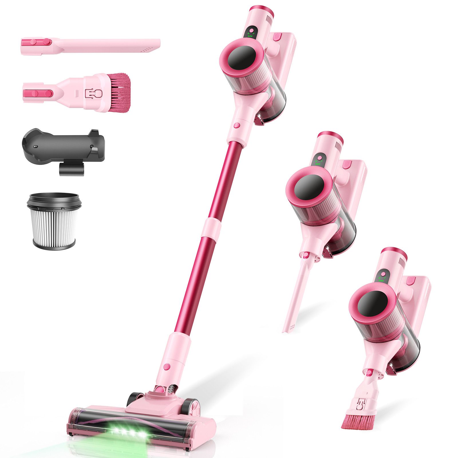 INSE Bodenstaubsauger S2 Staubsauger, 350 W, beutellos, 50KPa,55Min. Laufzeit,Selbststehend,Touch Display,Anti-Tangle Bürste