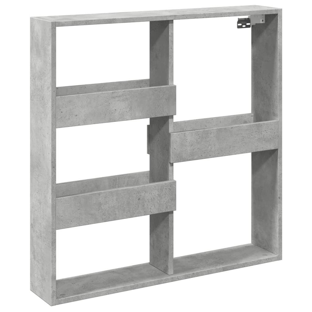 Regal Wandschrank Betongrau 80x15x80 cm Holzwerkstoff