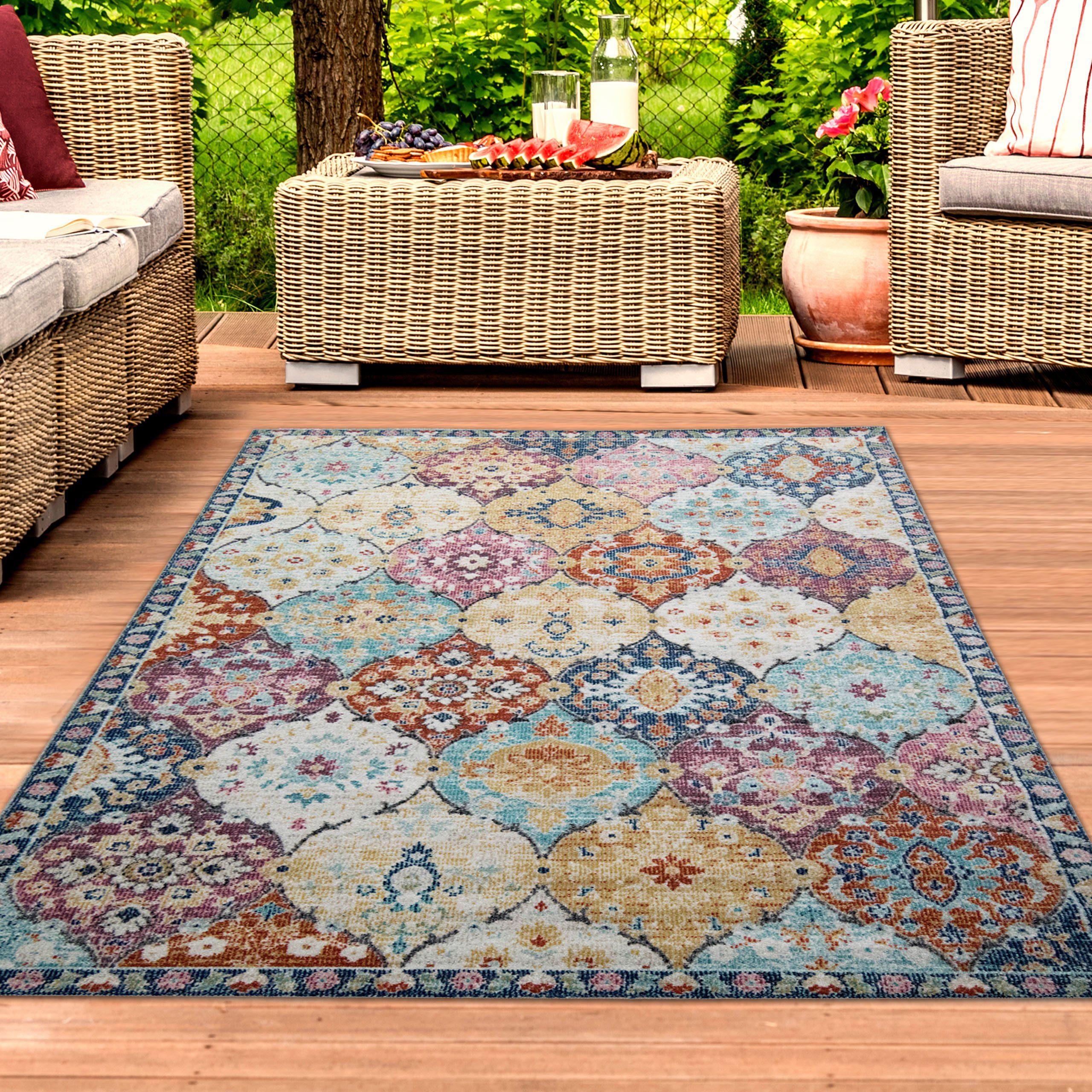 TeppichHome24 Outdoorteppich Orientteppich bunt, Rechteckig günstig online kaufen