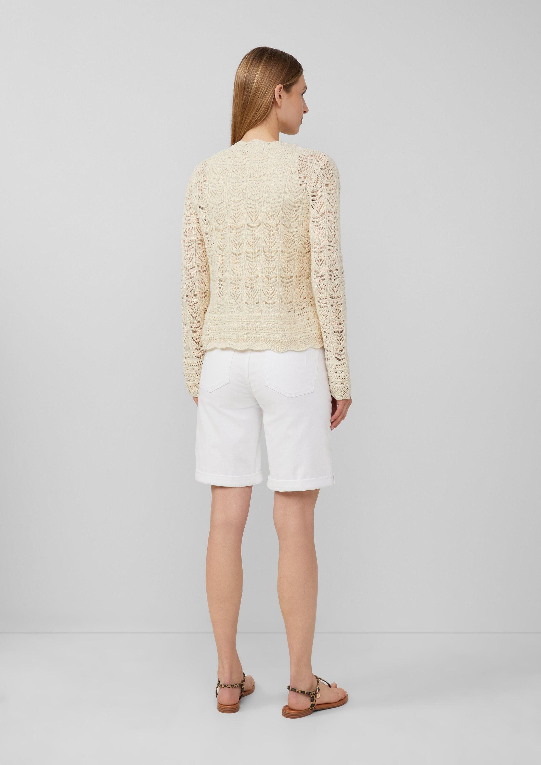 s.Oliver Cardigan Indoor-Jacke Cardigan aus Ajourstrick mit V-Ausschnitt