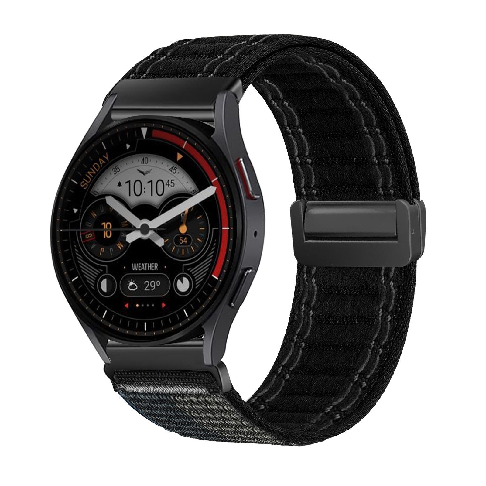 Tec-Expert Smartwatch-Armband für Samsung Galaxy Watch3 45 mm Armband Ersatz Wechsel Band, Nylon Textil mit Magnetverschluss, stufenlos Verstellbar atmungsaktiv