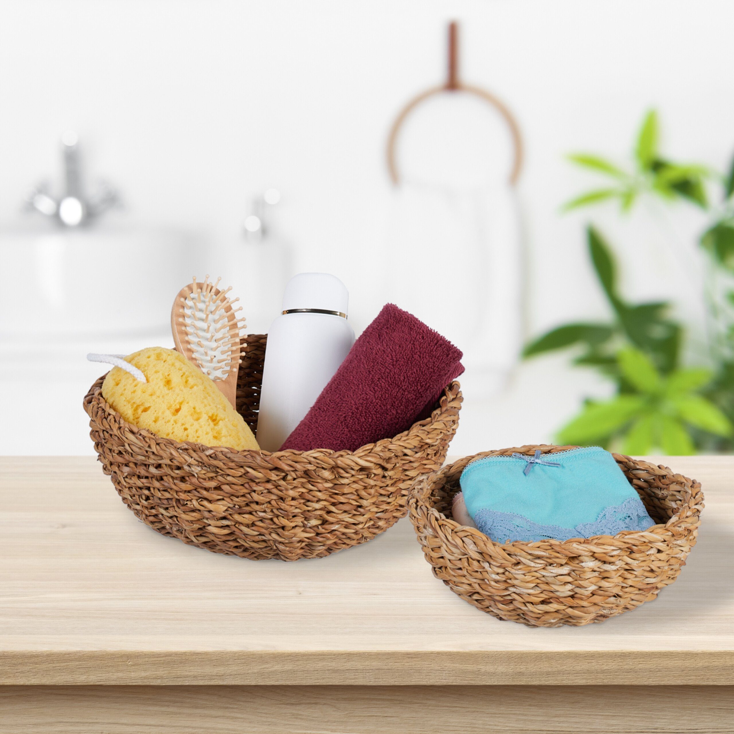 relaxdays Aufbewahrungskorb Runder Aufbewahrungskorb 3er Set günstig online kaufen