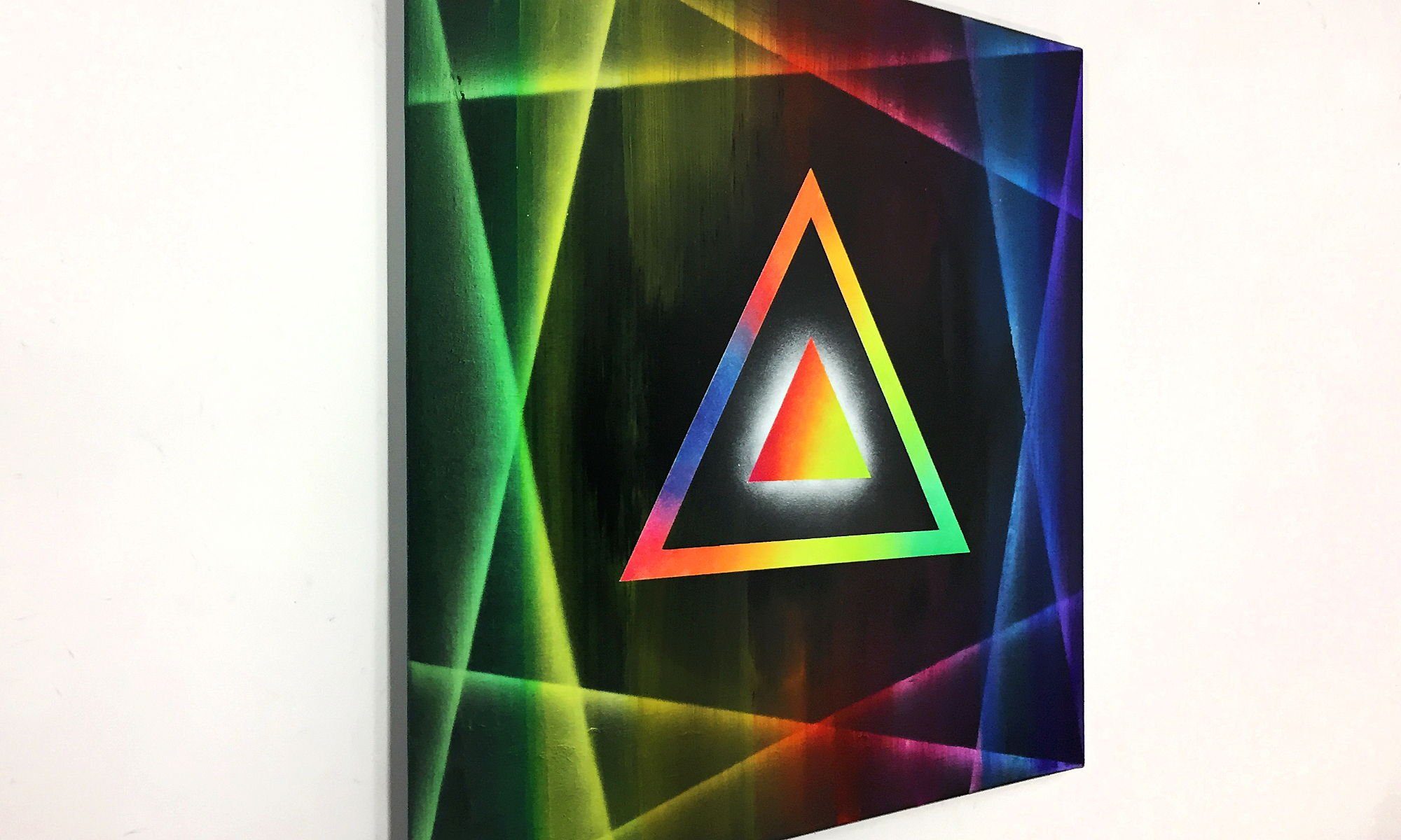 WandbilderXXL Gemälde Prisma 70 x 70 cm, Abstraktes Gemälde, handgemaltes Unikat